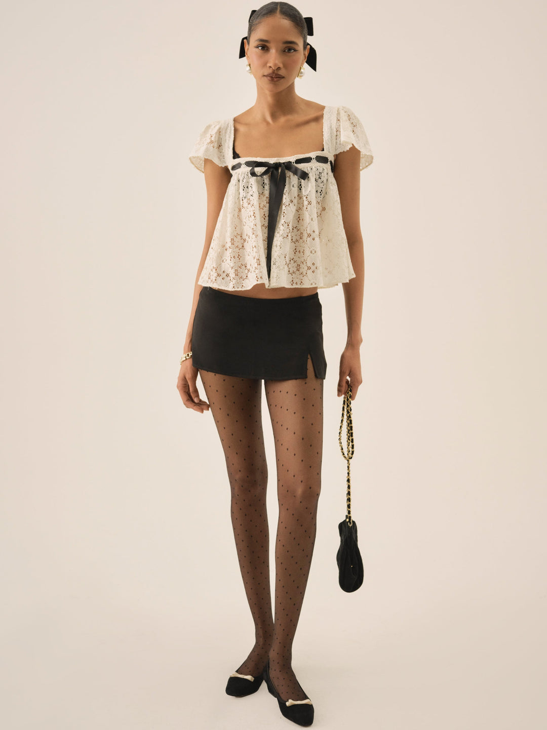For Love and Lemons Creampuff Lace Top - Cream