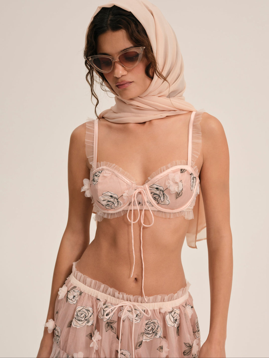 For Love and Lemons Blushing Rose Bra Top - Blush