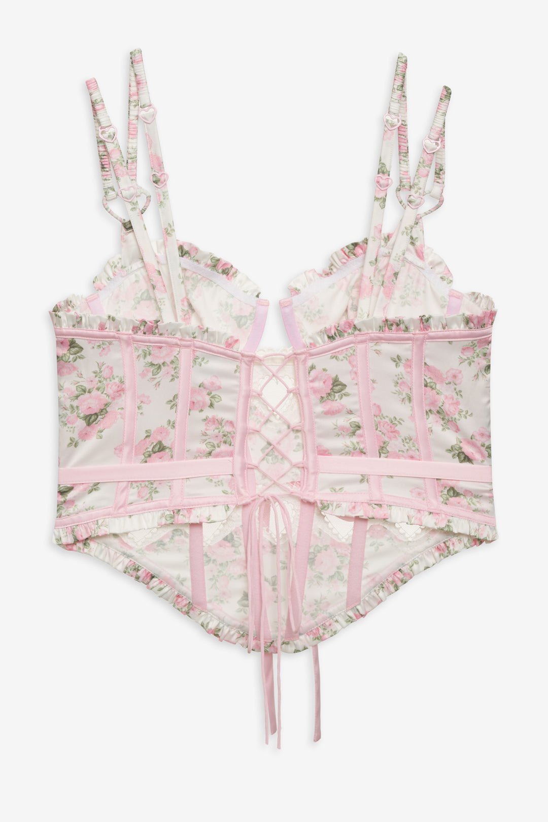 For Love and Lemons Naima Floral Bustier - Pink