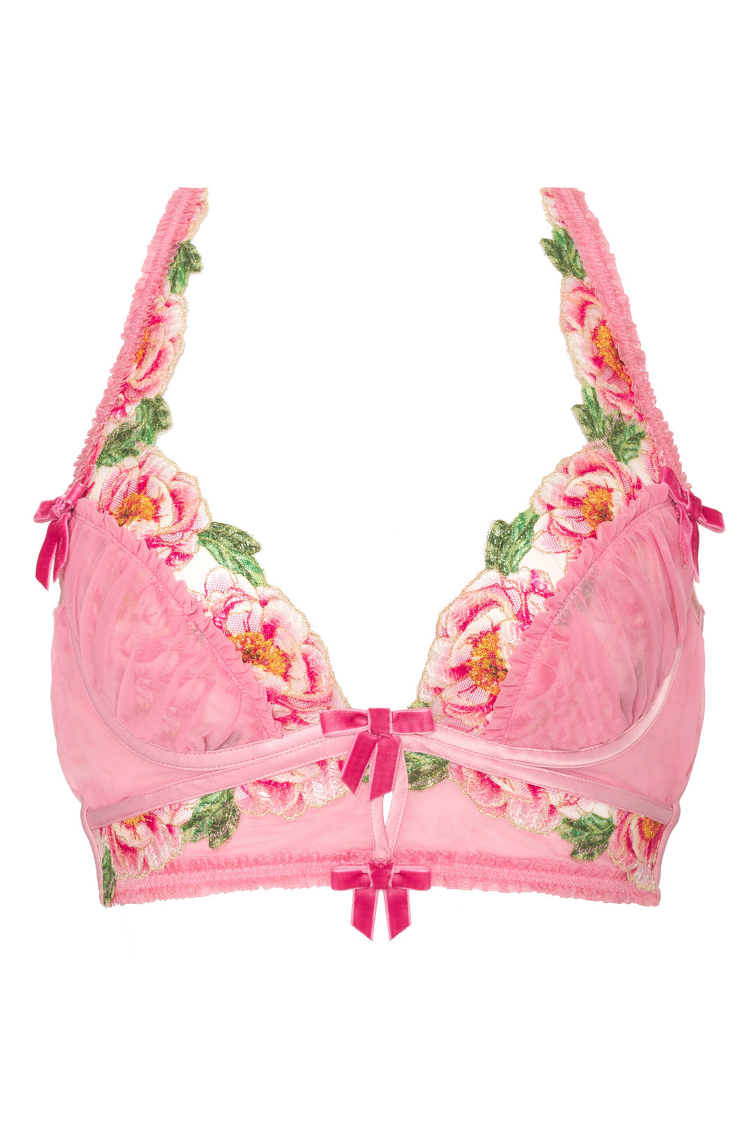 For Love and Lemons Needle Point Roses Bustier - Pink