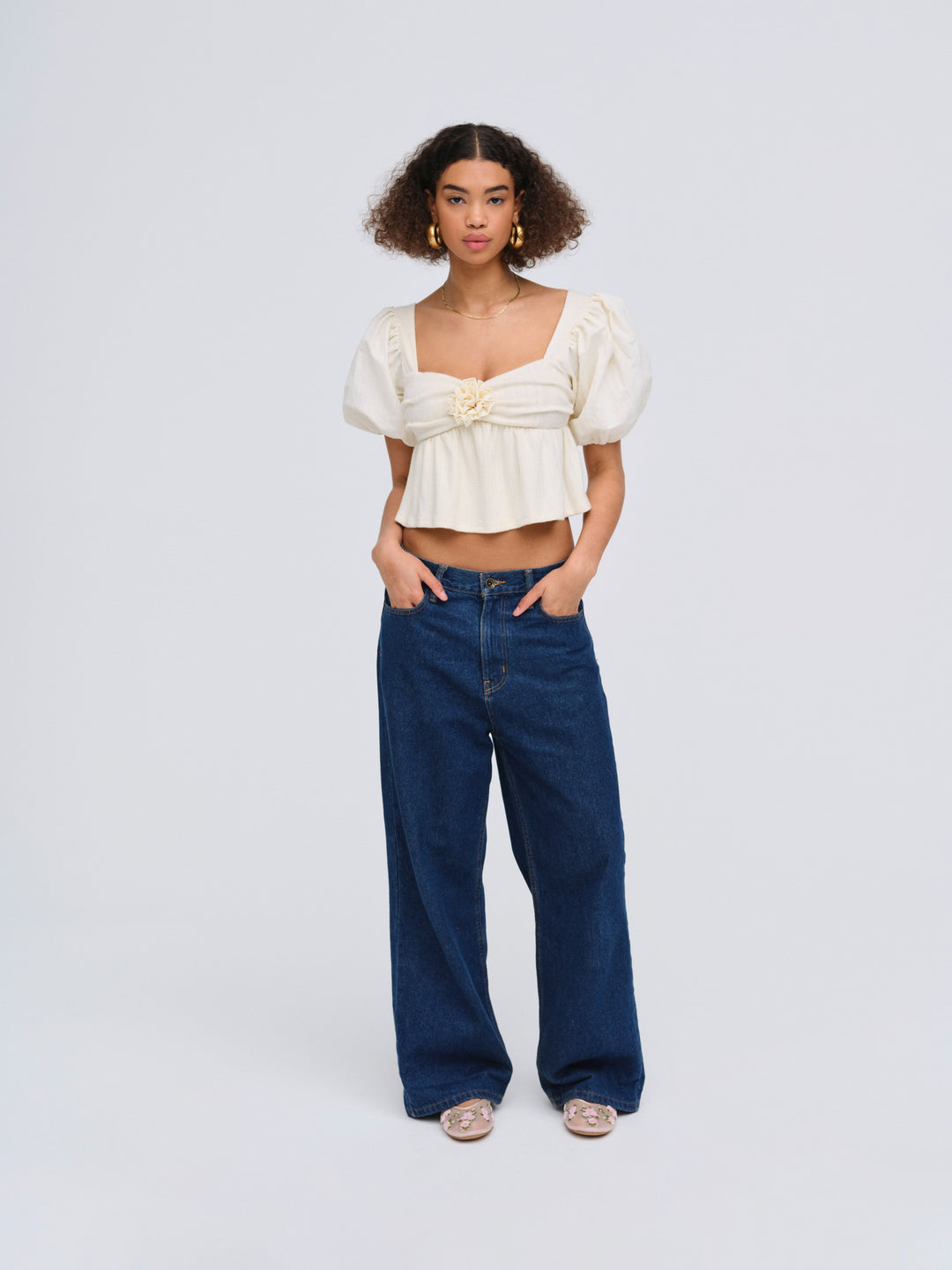 For Love and Lemons Valencia Top - Cream