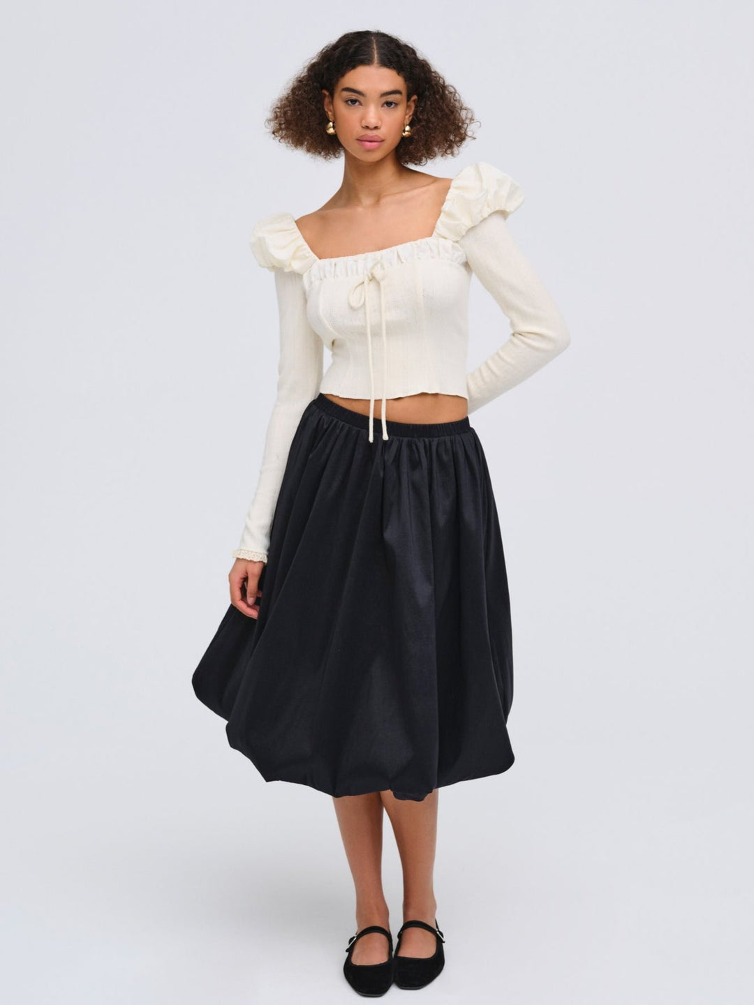 For Love and Lemons Aliyah Pointelle Top - Cream