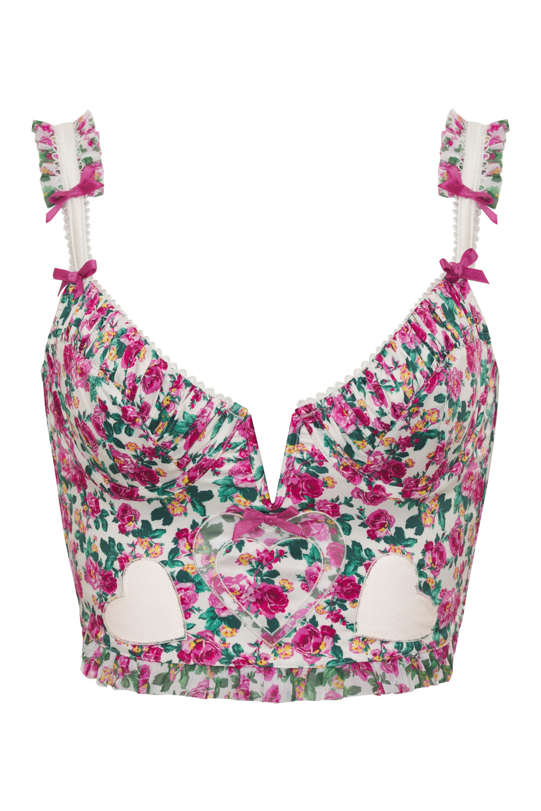 For Love and Lemons Heart Bloom Bustier - Pink