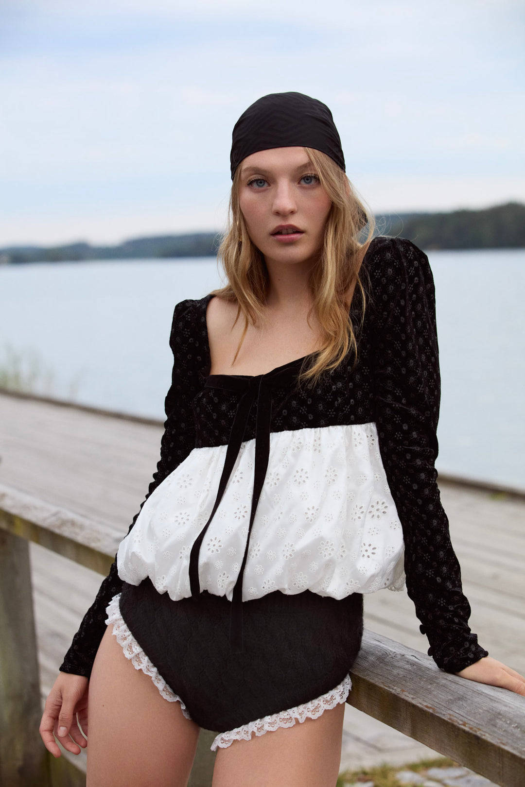 For Love and Lemons Elisa Bubble Top - White