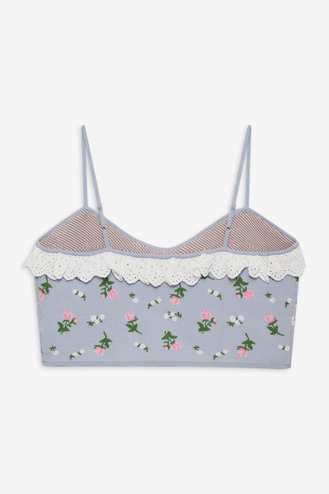 For Love and Lemons Amalia Knit Crop Top - Blue