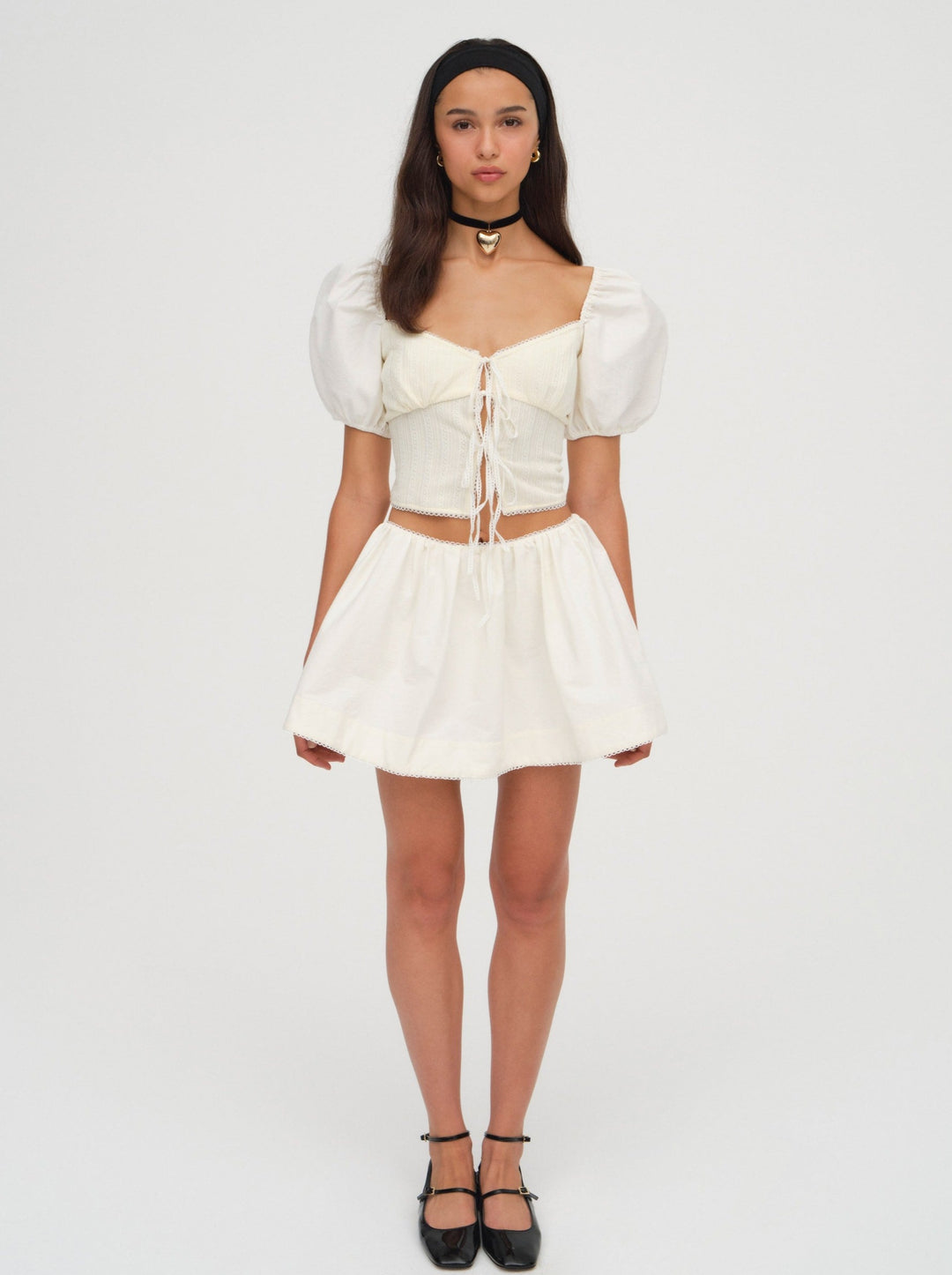 For Love and Lemons Billie Pointelle Top - Cream