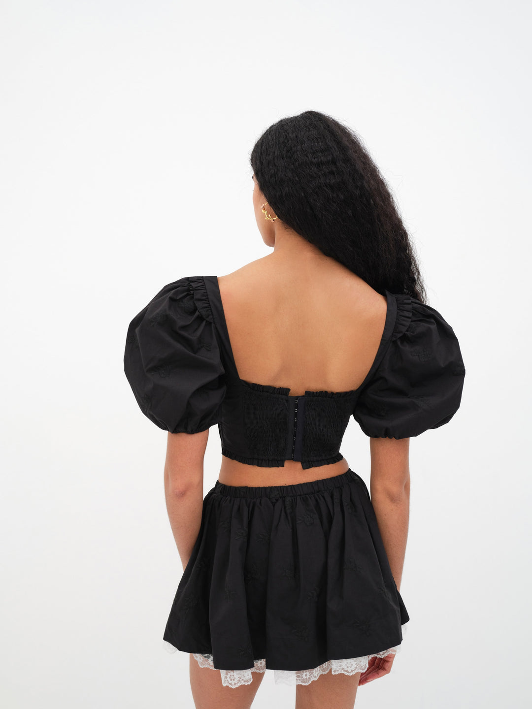 For Love and Lemons Maye Crop Top - Black