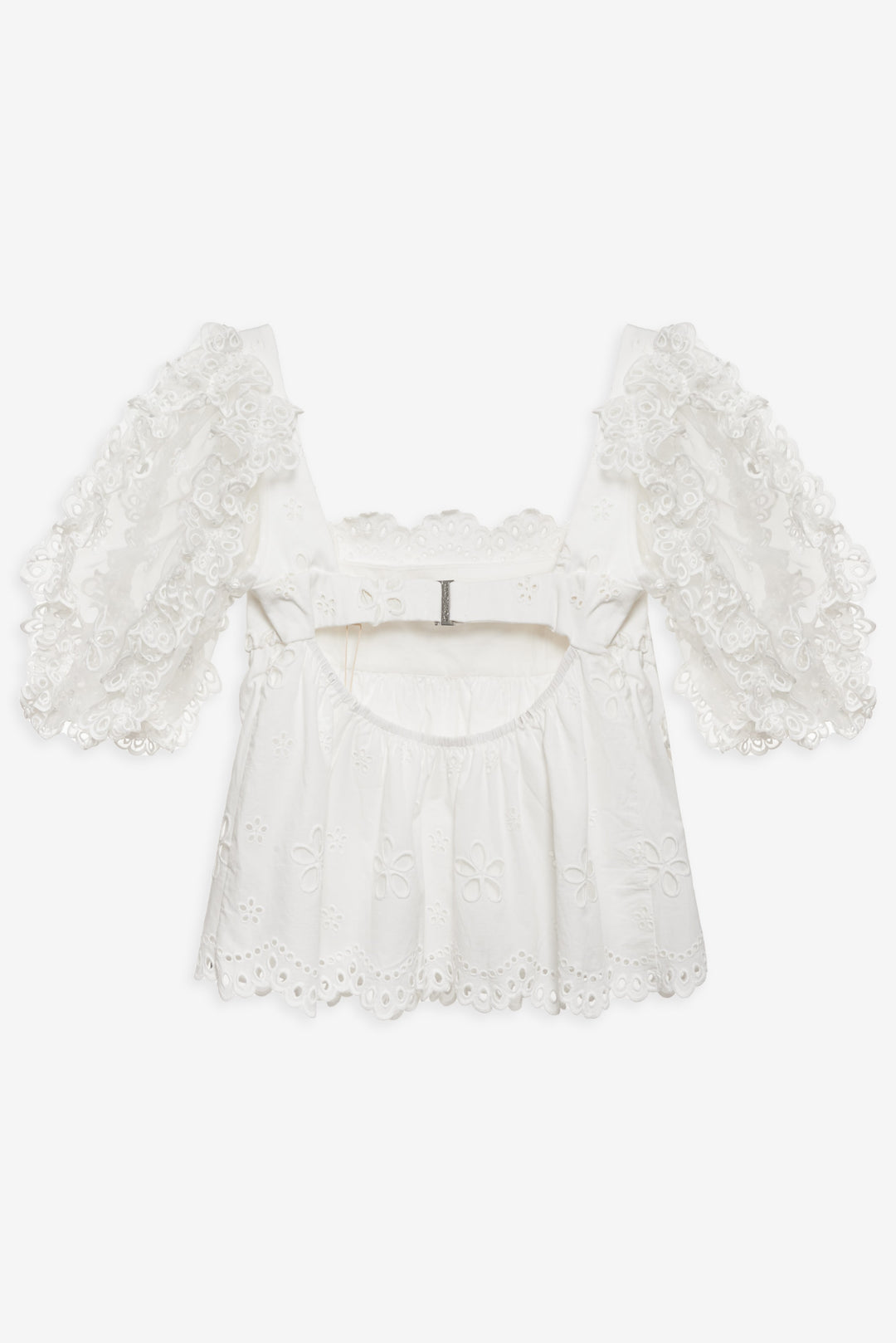 For Love and Lemons Daisy Eyelet Top - White