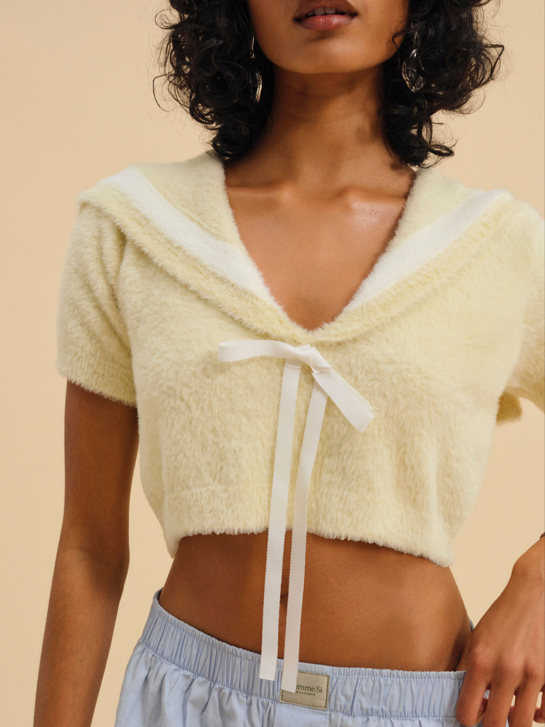 For Love and Lemons Kimmy Sailor Sweater Top - Yellow