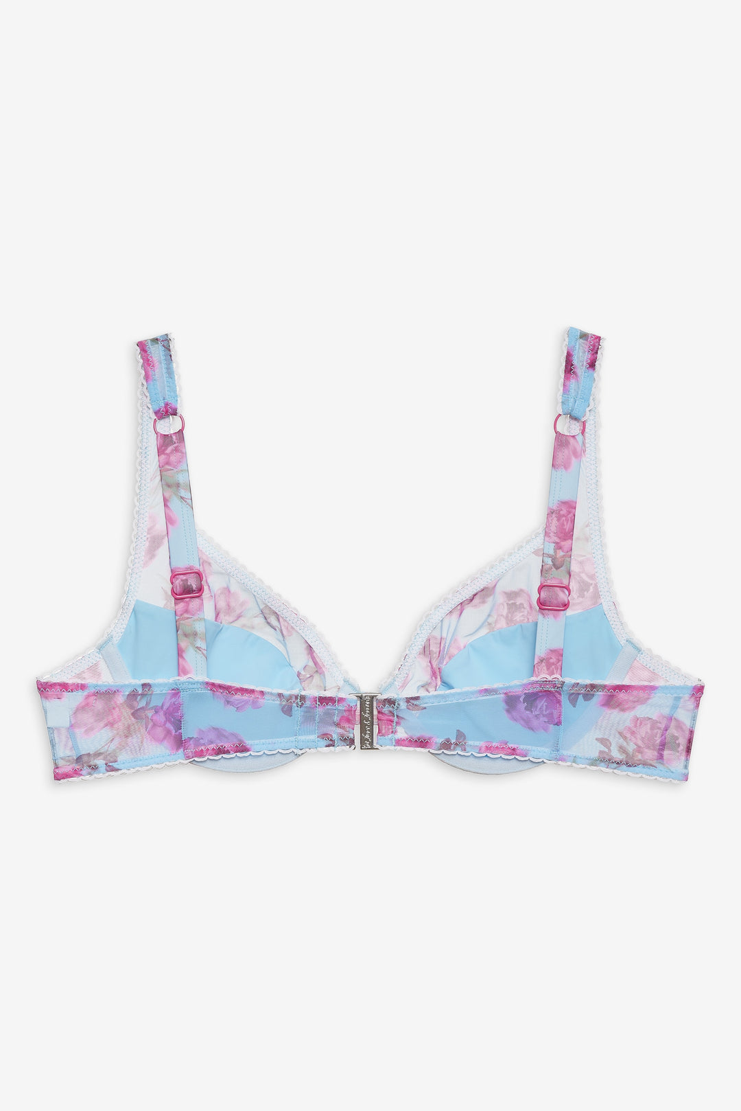 For Love and Lemons Floral Stems Underwire Bikini Top - Blue