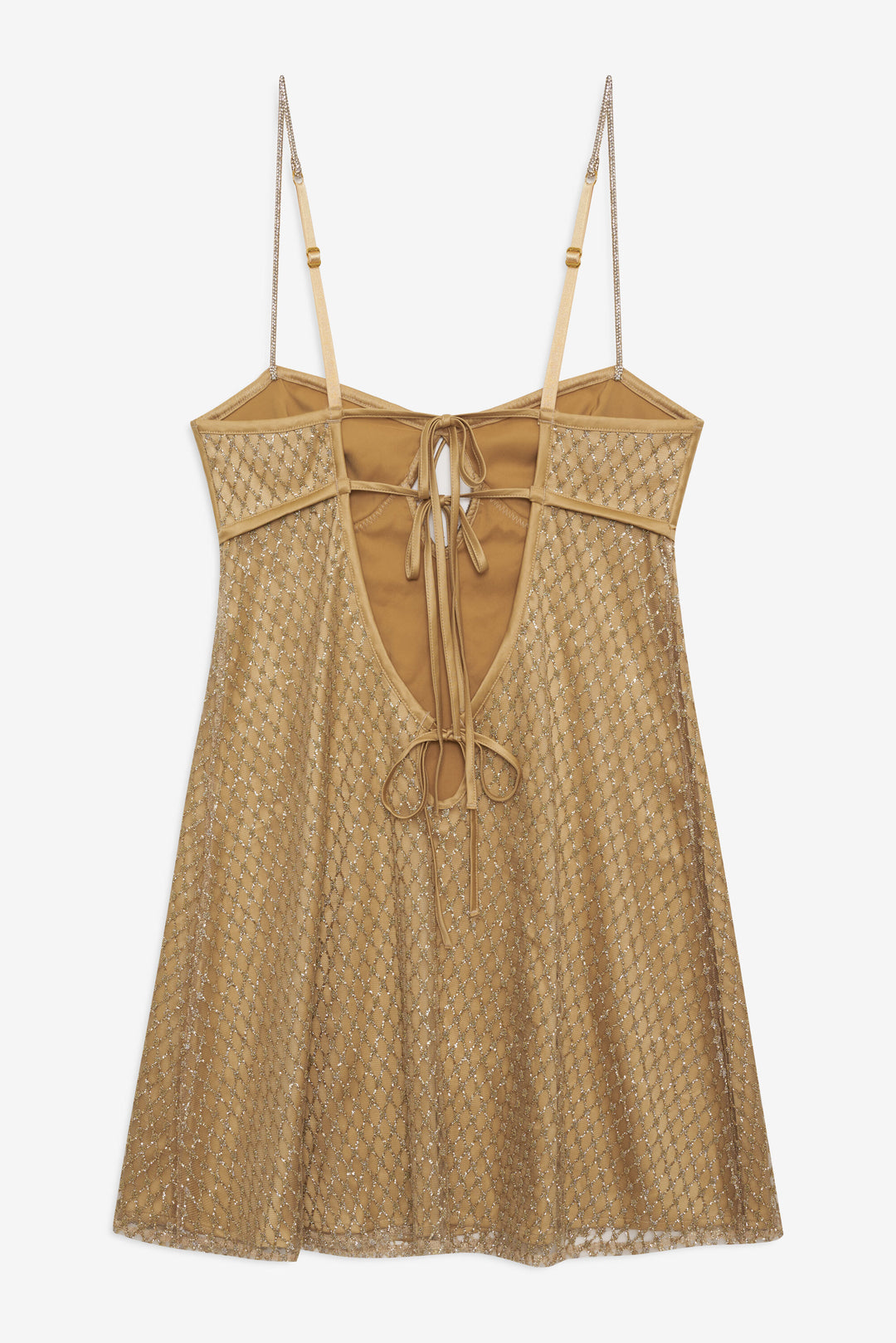 For Love and Lemons Glitter Slip Dress - Gold