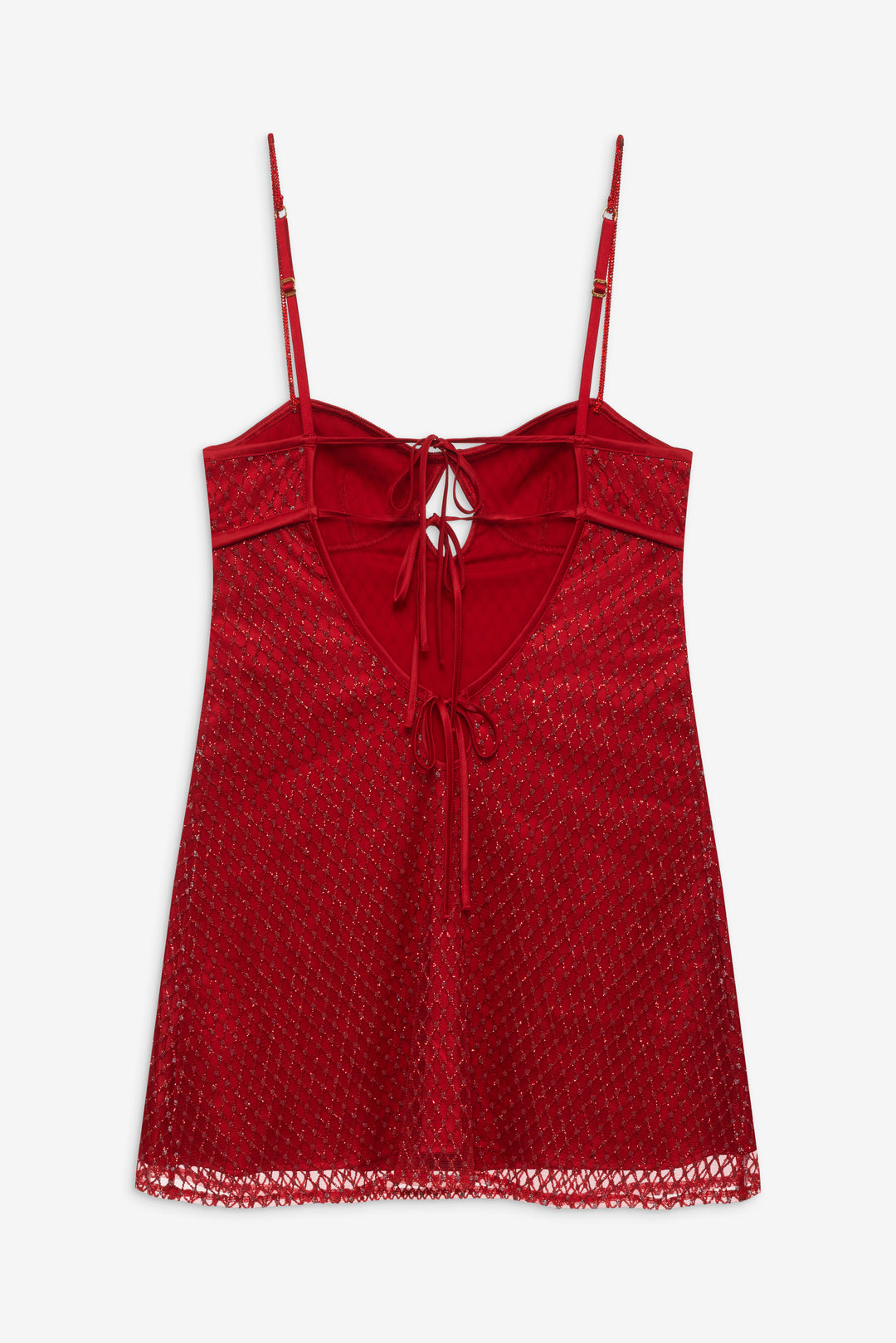 For Love and Lemons Glitter Slip Dress - Red