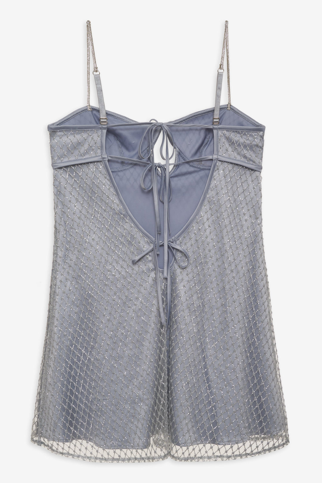 For Love and Lemons Glitter Slip Dress - Silver
