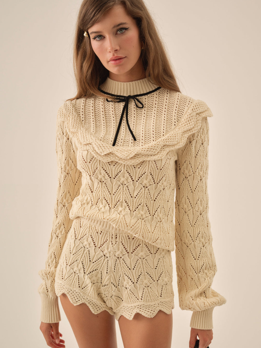 For Love and Lemons Lelia Knit Short - Cream