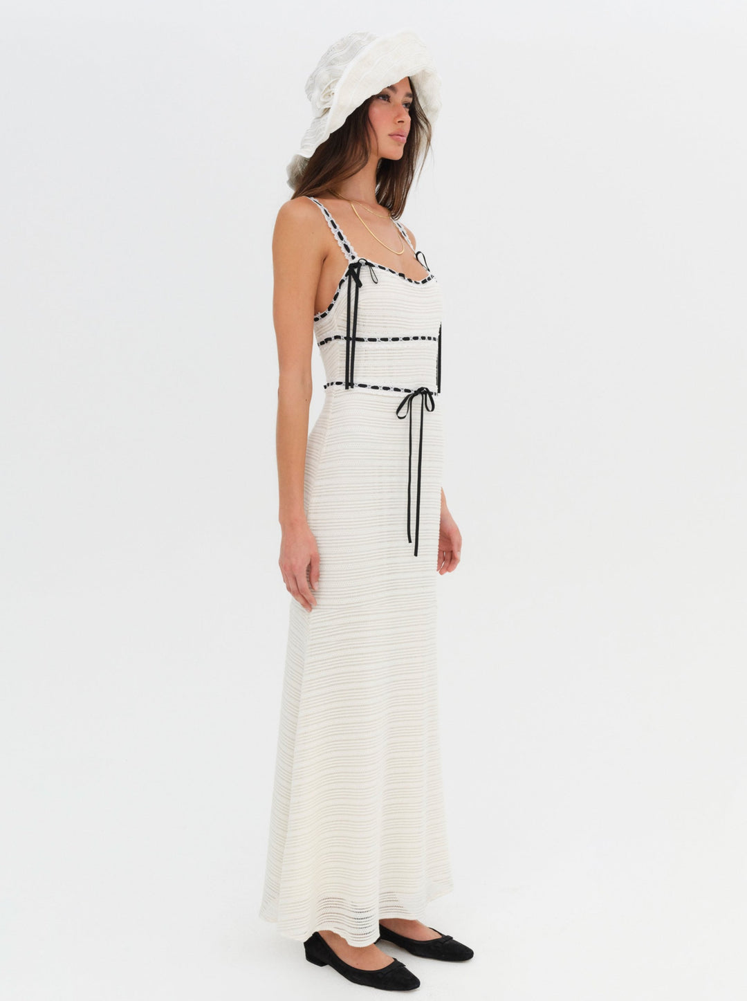 For Love and Lemons Mayfair Crochet Maxi Dress - White
