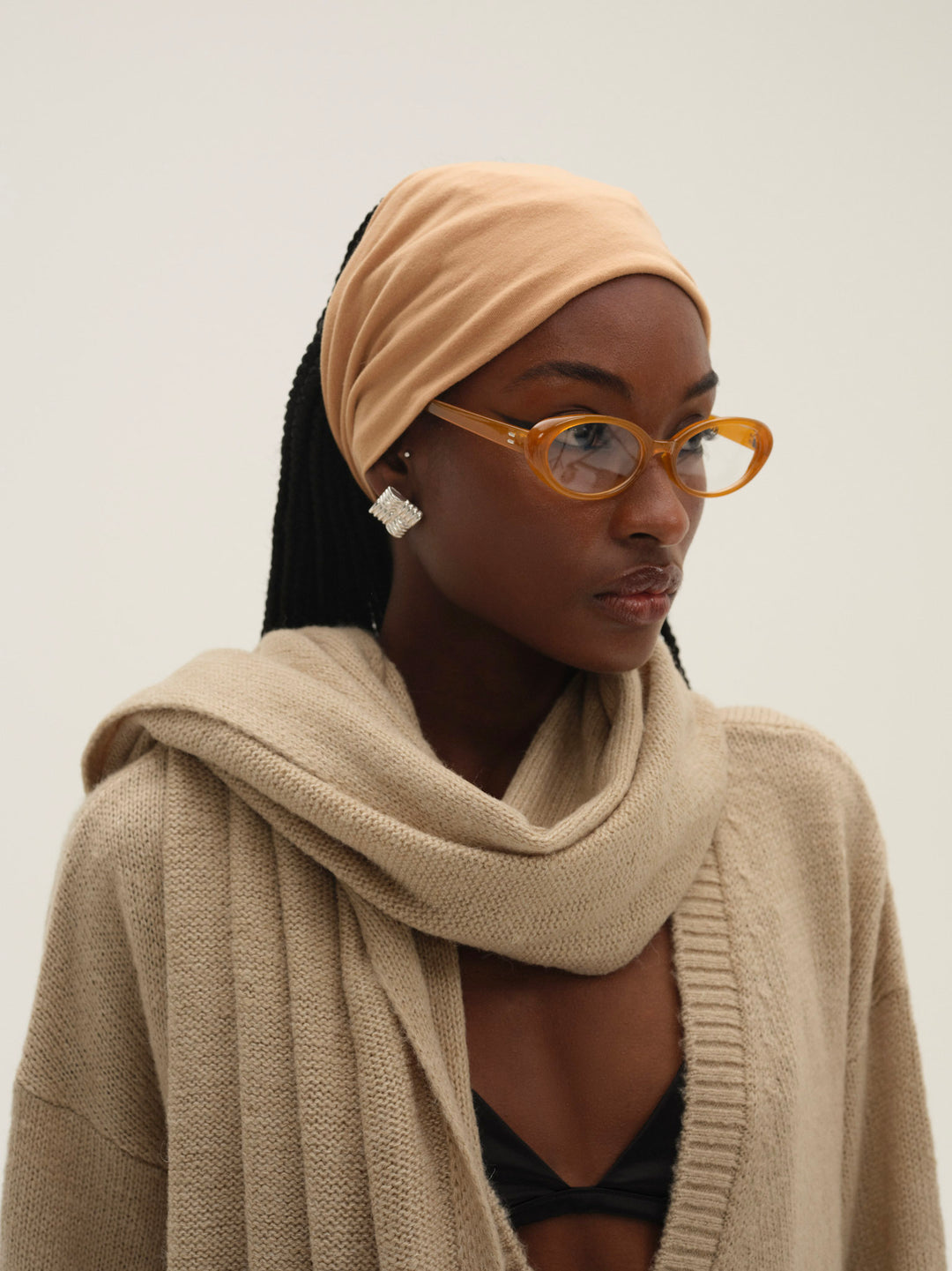 For Love and Lemons Solana Cardigan with Scarf - Tan
