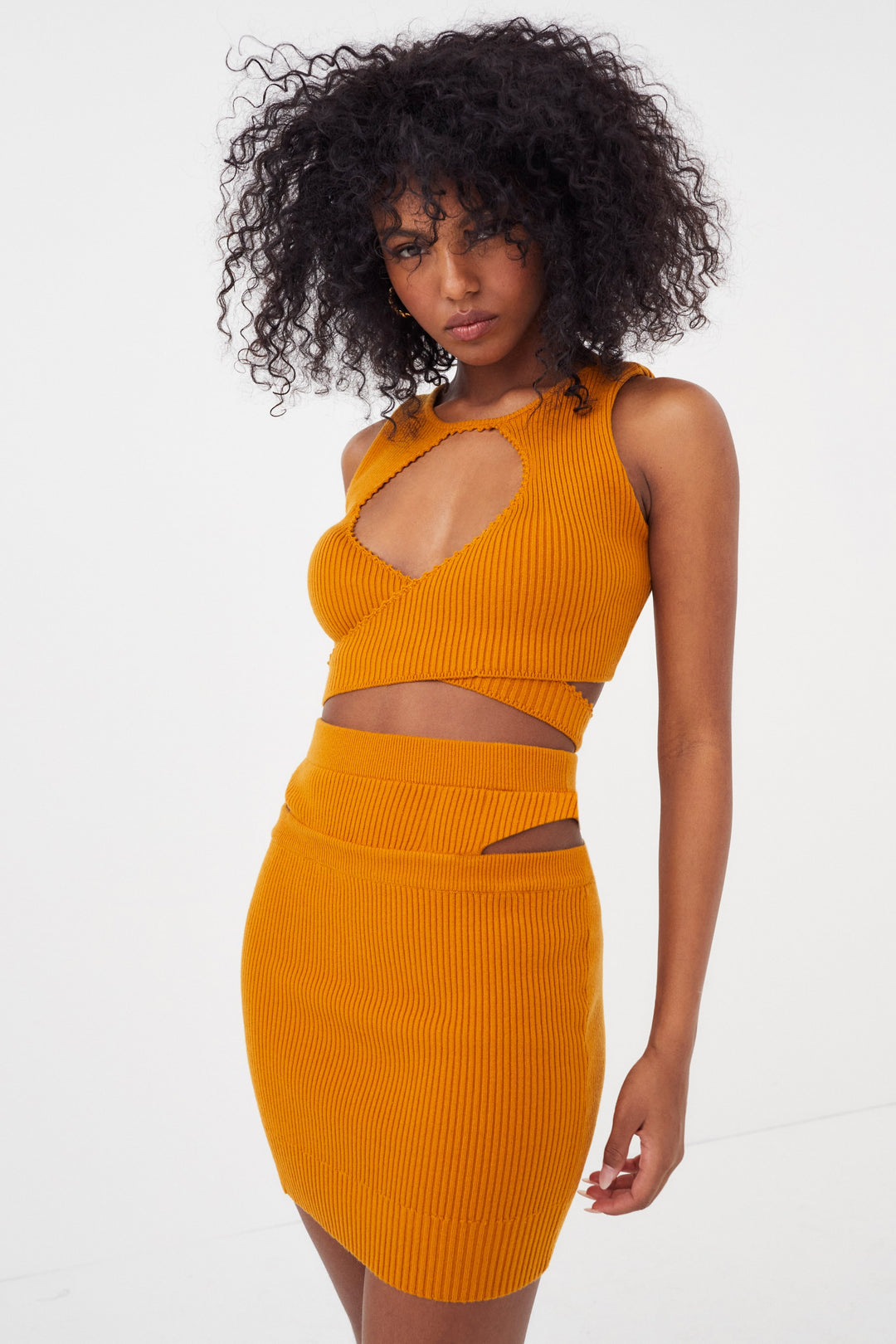 For Love and Lemons Maggie Mini Skirt - Orange