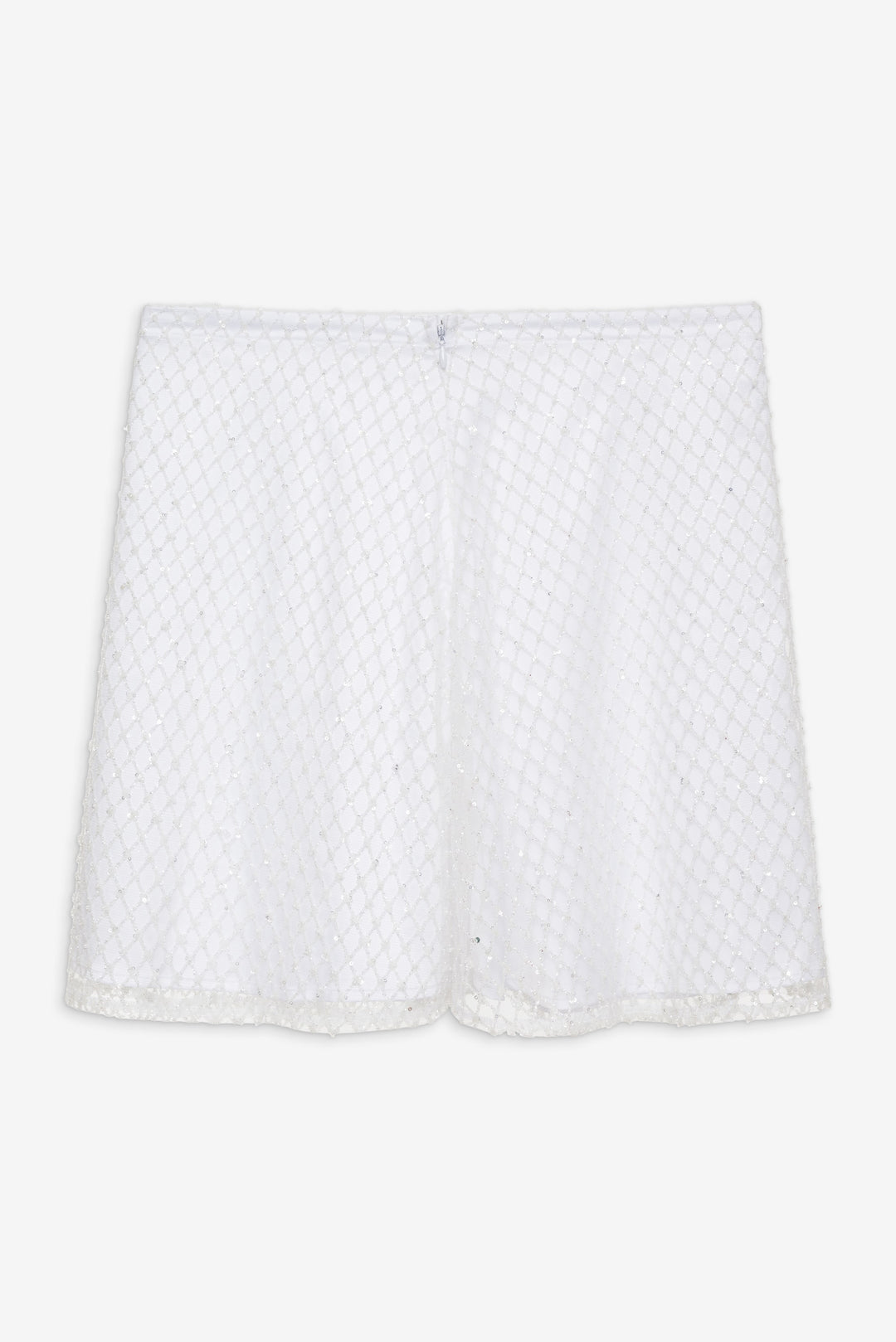 For Love and Lemons Glitter Grid Mini Skirt - White