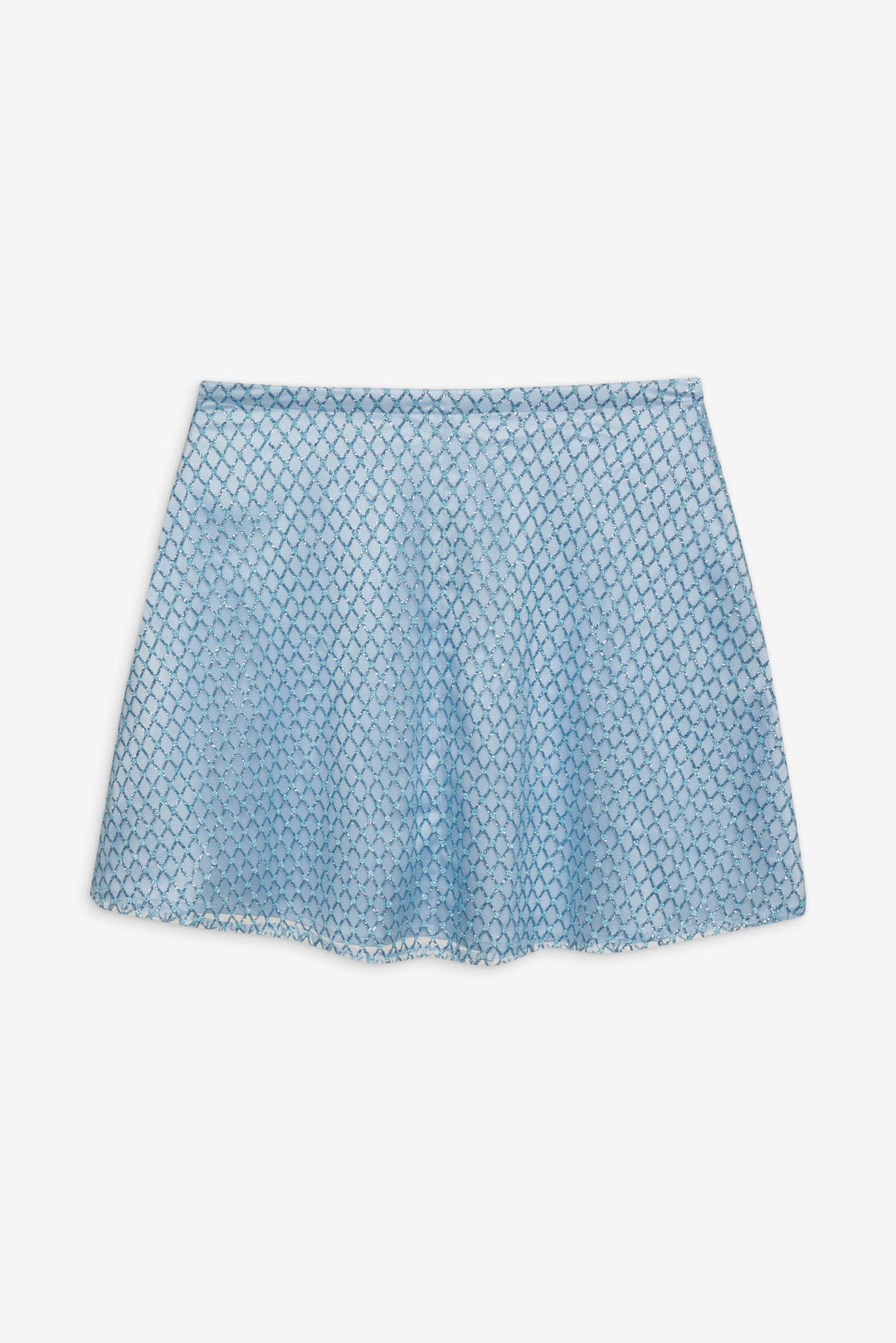 For Love and Lemons Glitter Grid Mini Skirt - Blue