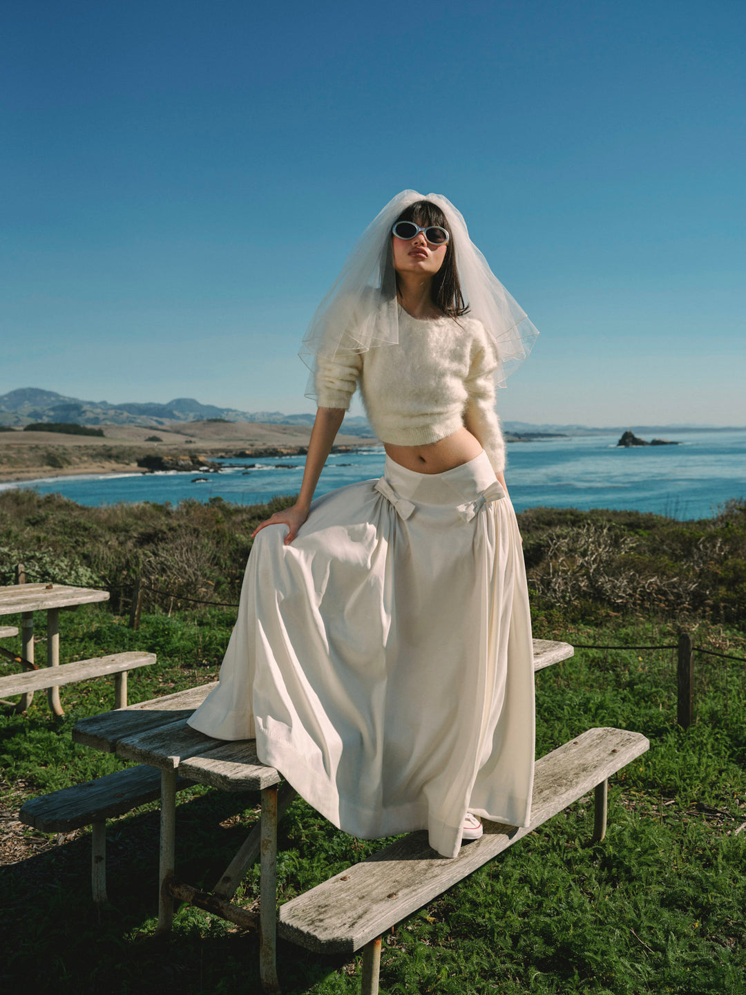 For Love and Lemons Orsa Maxi Skirt - White