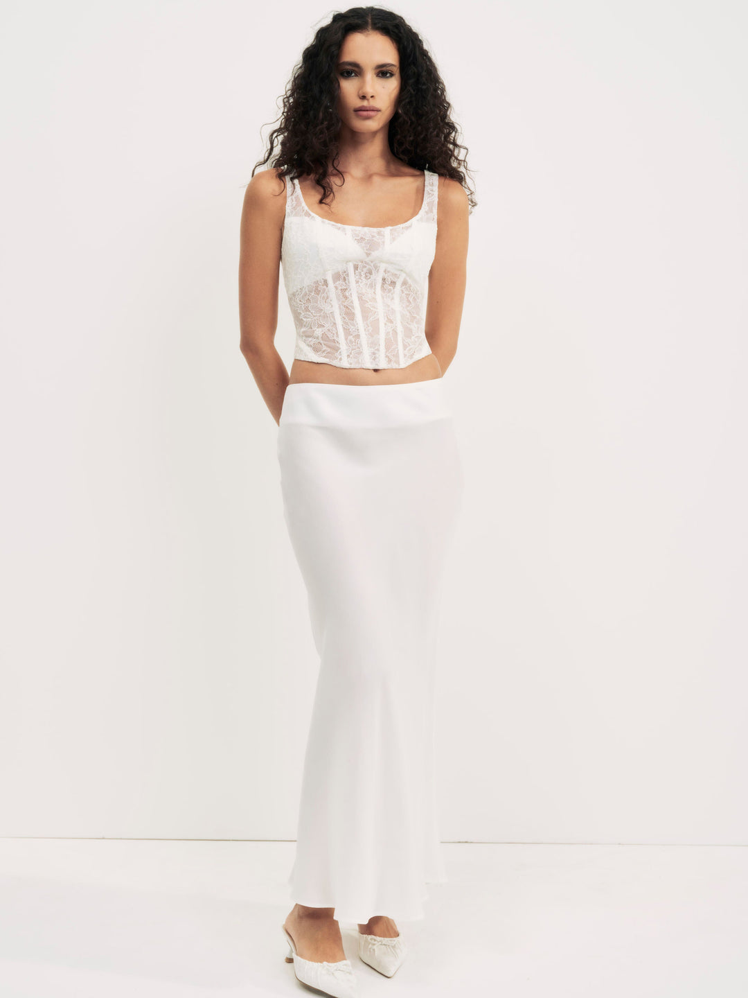 For Love and Lemons Lena Maxi Skirt - Cream