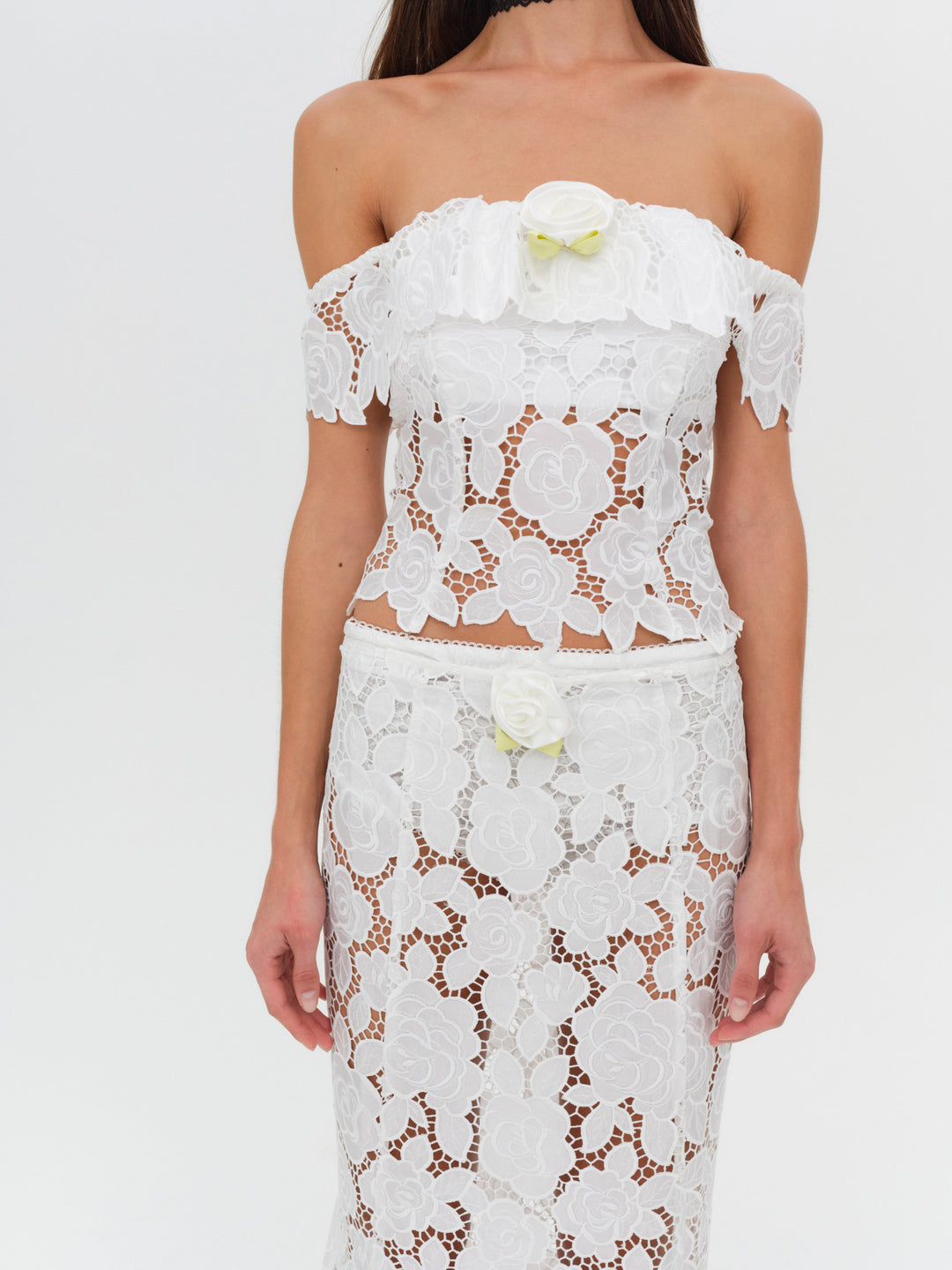 For Love and Lemons Claudia Maxi Skirt - White