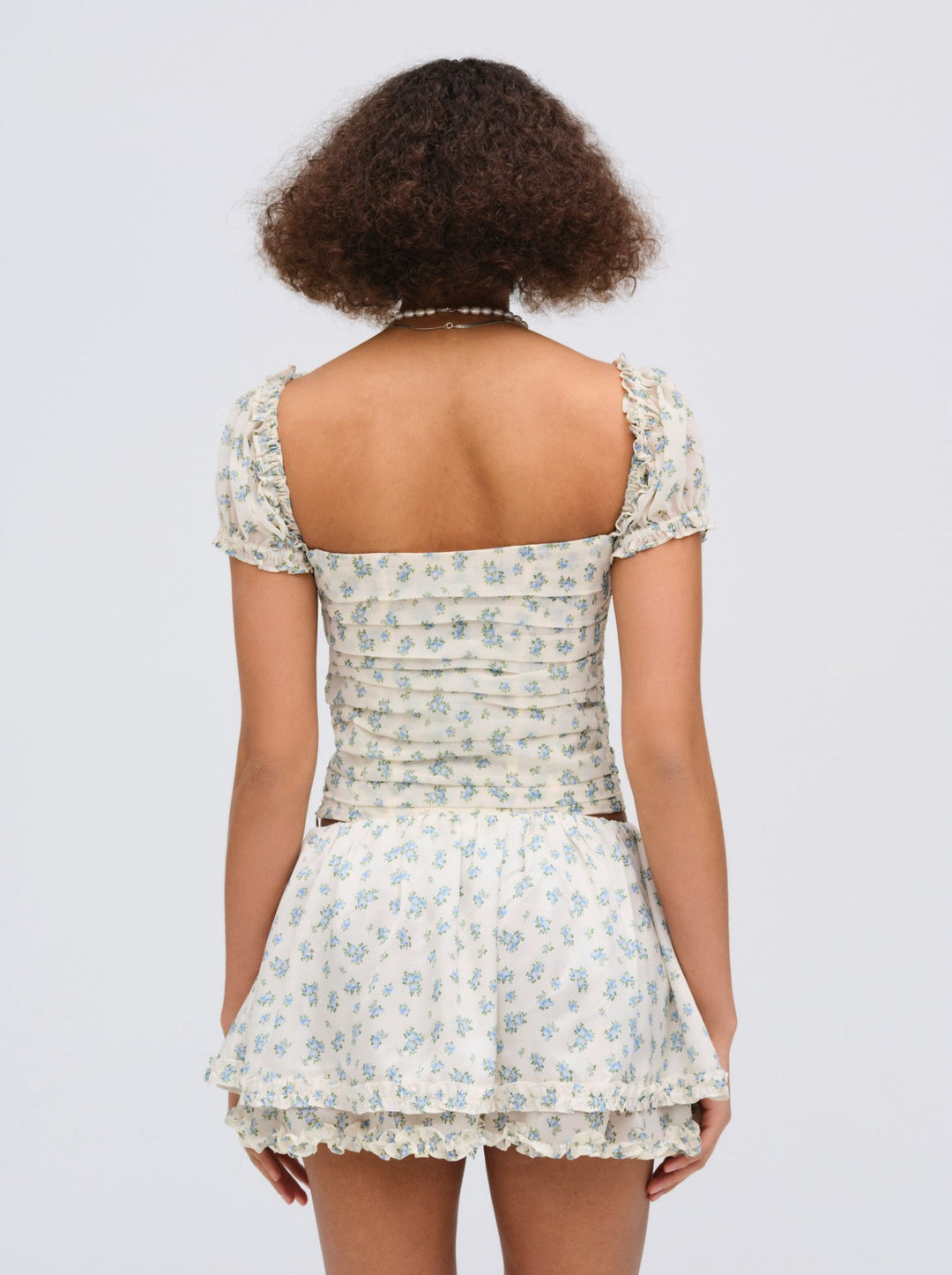 For Love and Lemons Chateau Mini Skirt - Blue