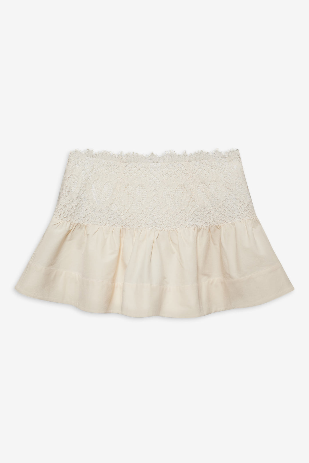 For Love and Lemons Doily Lace Mini Skirt - Cream
