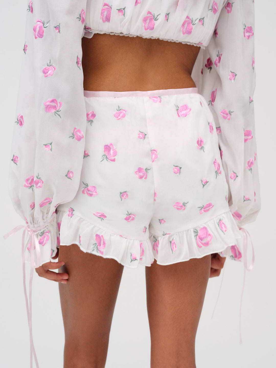 For Love and Lemons Fiona Floral Short - White