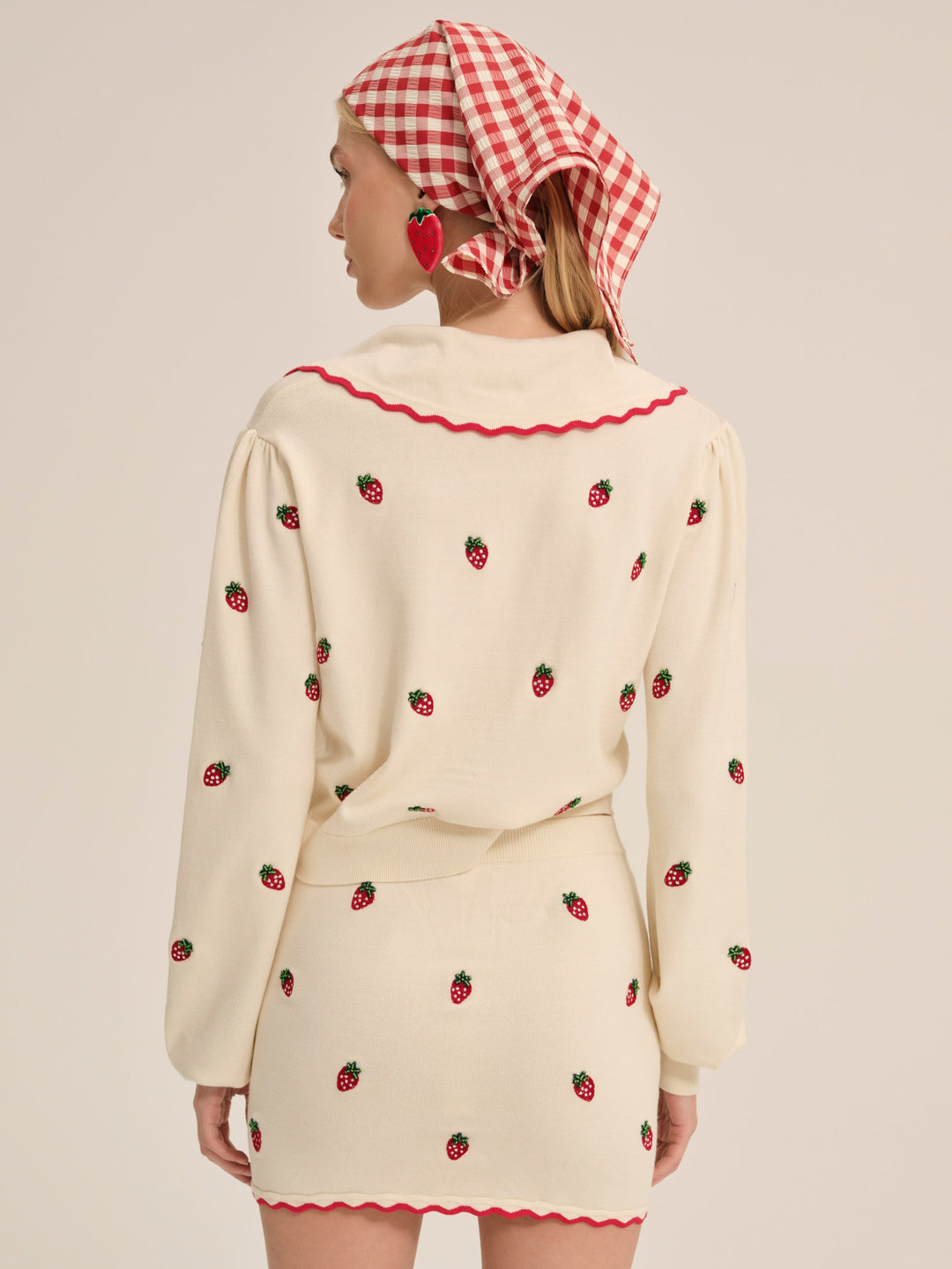 For Love and Lemons Strawberry Jam Mini Skirt - Cream