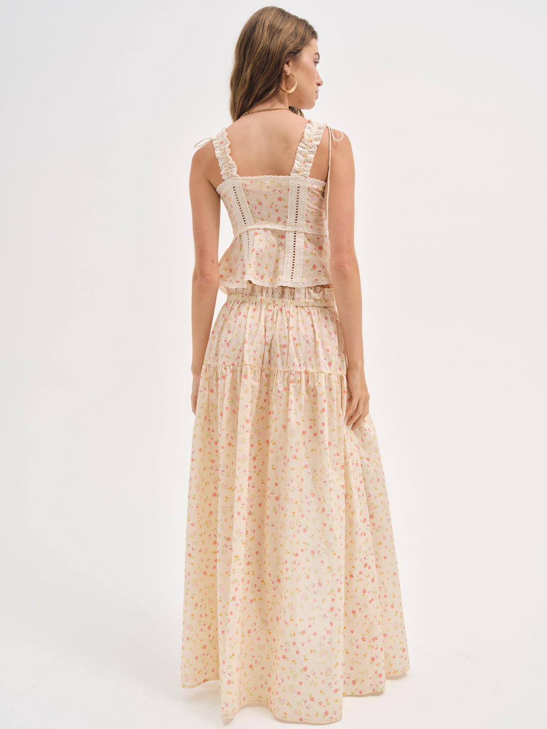 For Love and Lemons Tracy Maxi Skirt - Peach