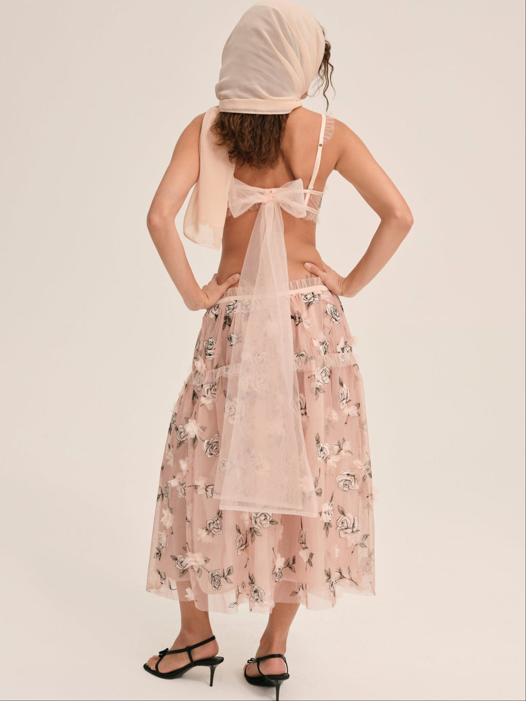 For Love and Lemons Blushing Rose Midi Skirt - Blush