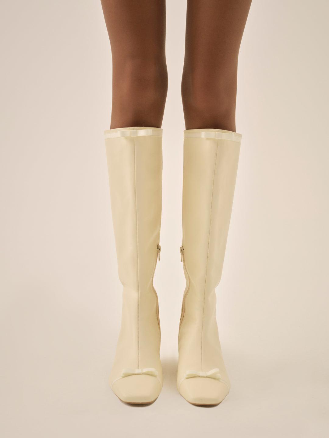 For Love and Lemons Claudine Cap Toe Boot - Cream