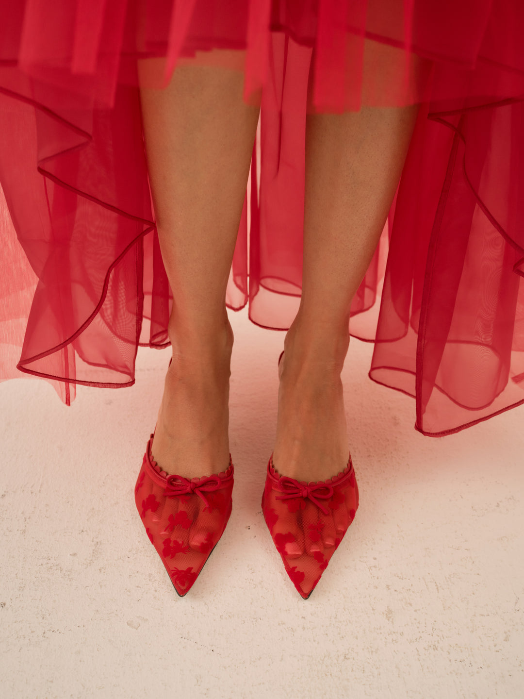 For Love and Lemons Sylvie Mule Heel - Red