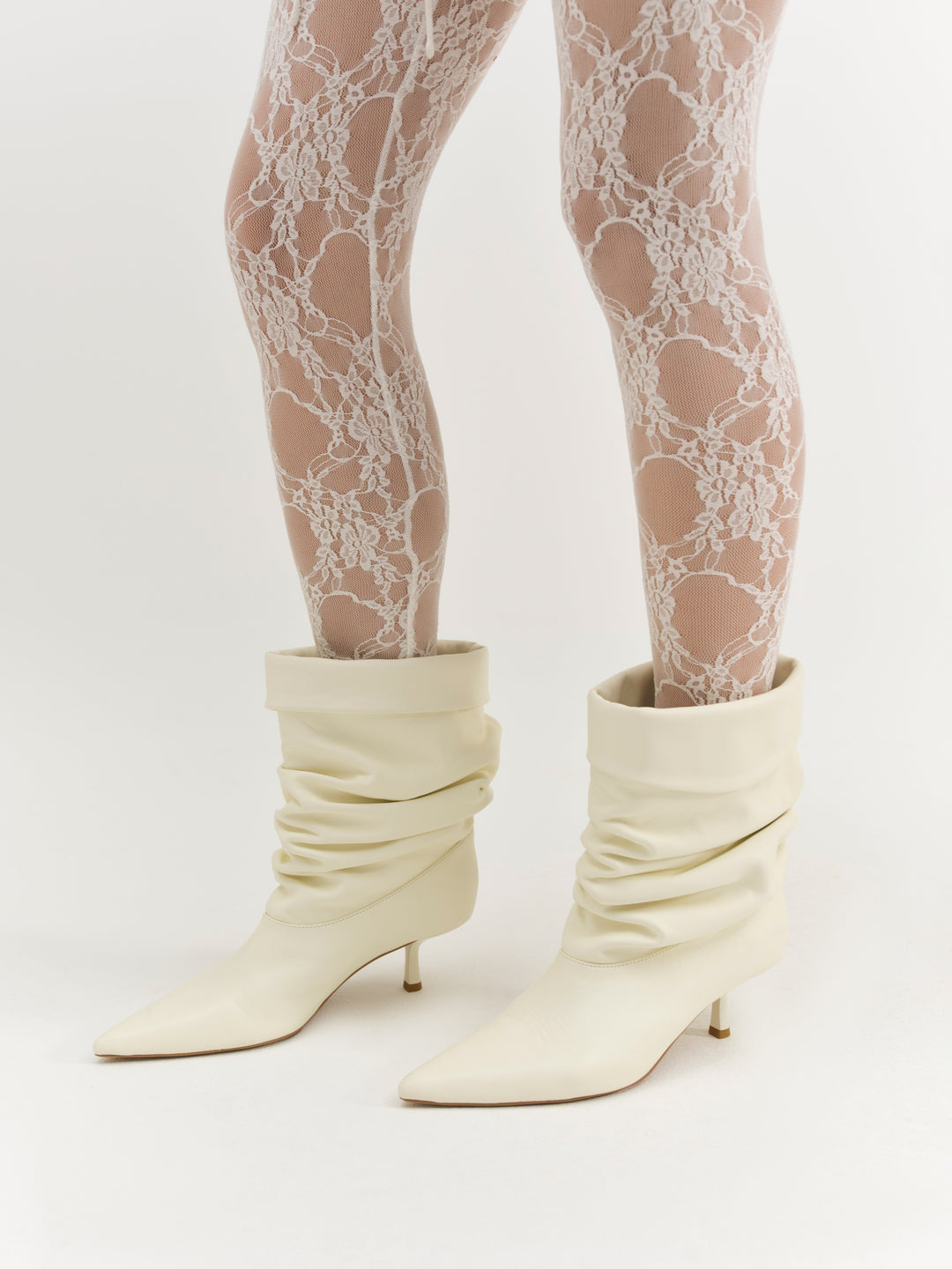 For Love and Lemons Verbana Slouch Boot - Cream