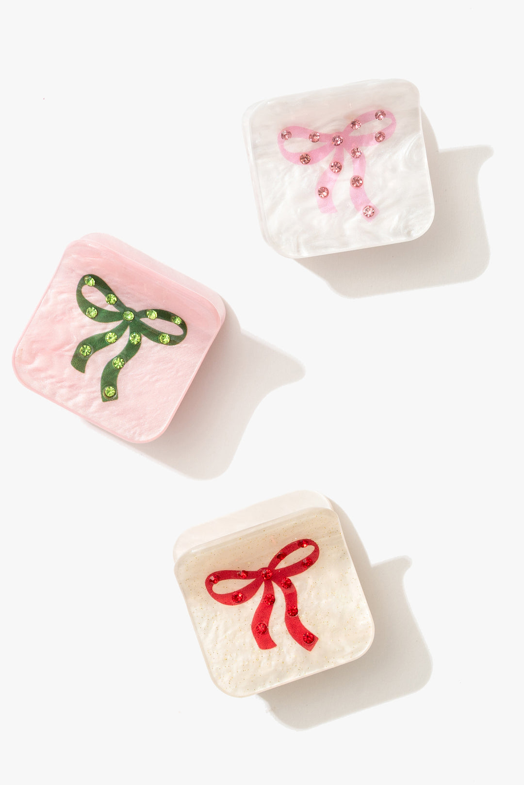For Love and Lemons Bows Crystal Claw Clip Set of 3 - Multi