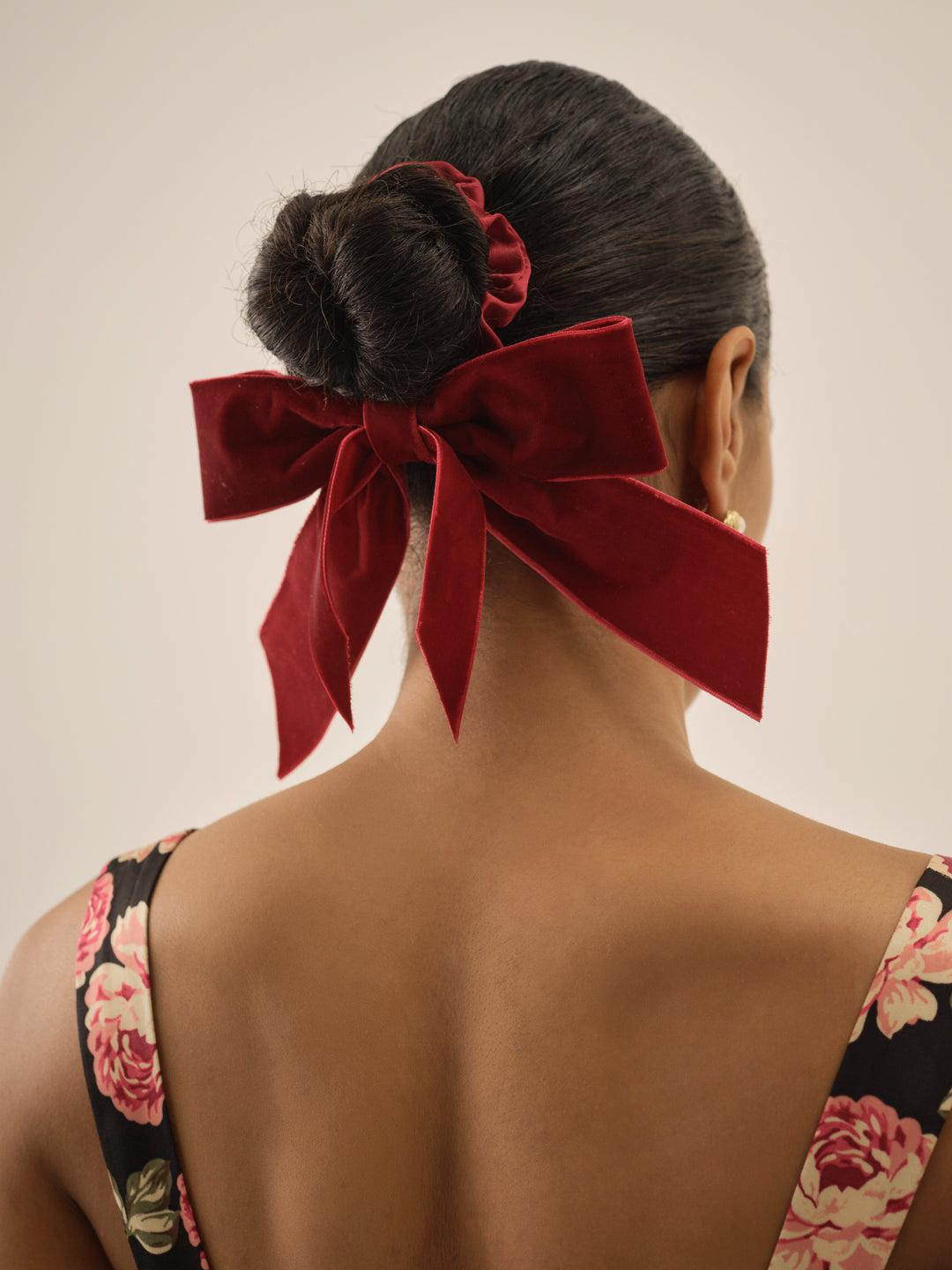 For Love and Lemons Clara Velvet Ribbon Bow - Red