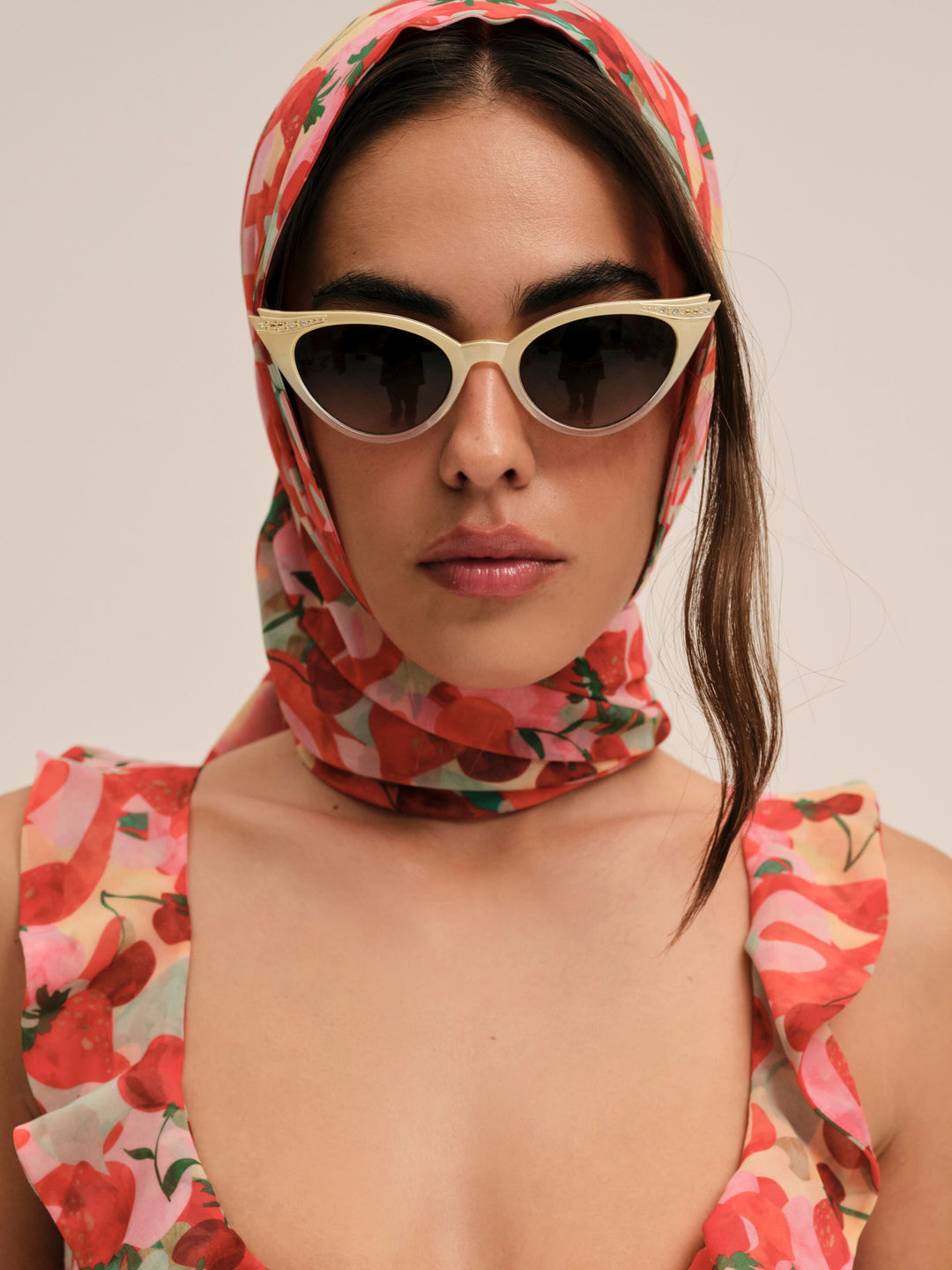 For Love and Lemons Ambrosia Print Headscarf - Red