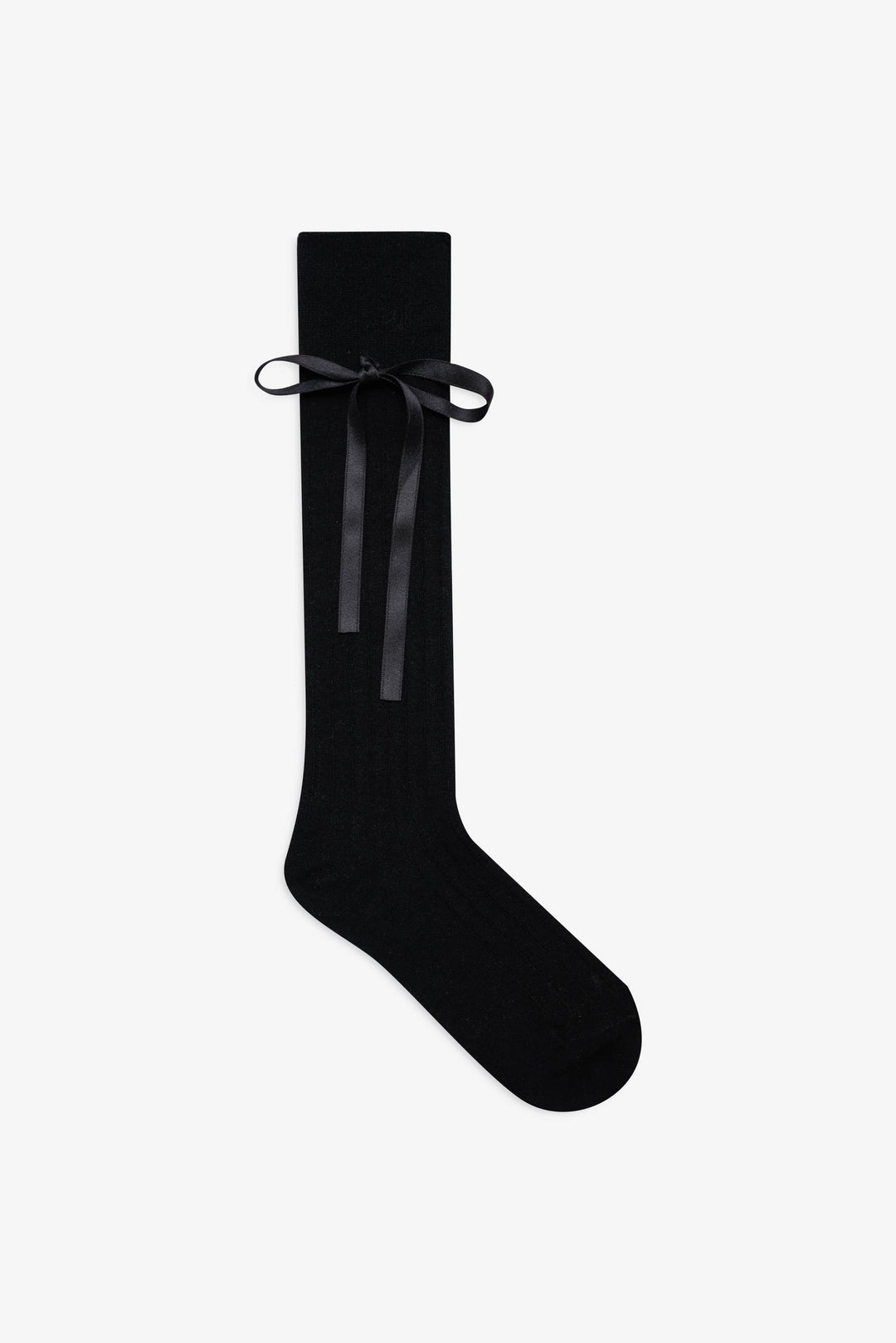 For Love and Lemons Knee-High Bow Socks - Black