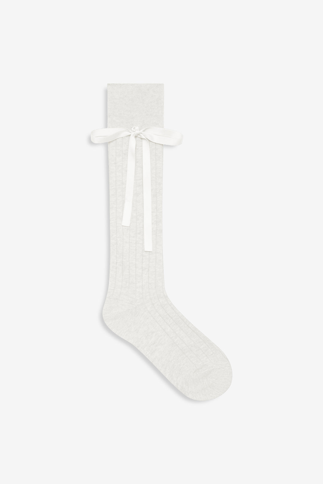 For Love and Lemons Knee-High Bow Socks - Cream