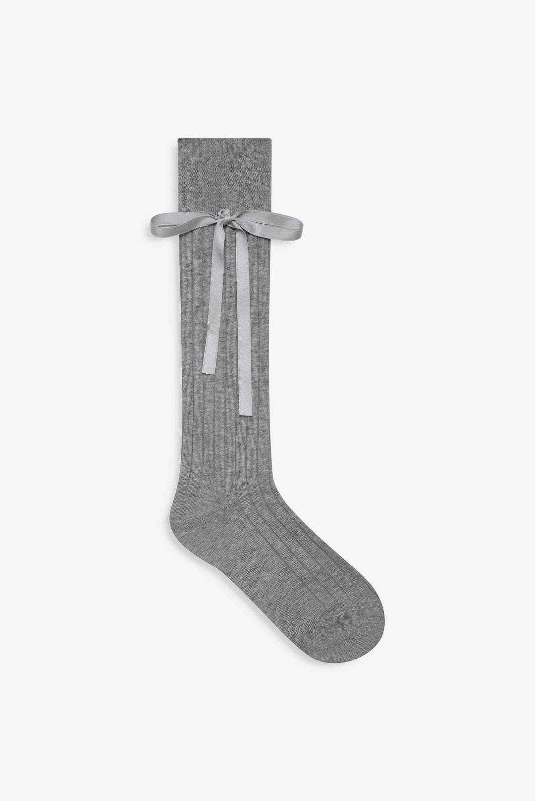 For Love and Lemons Knee-High Bow Socks - Grey