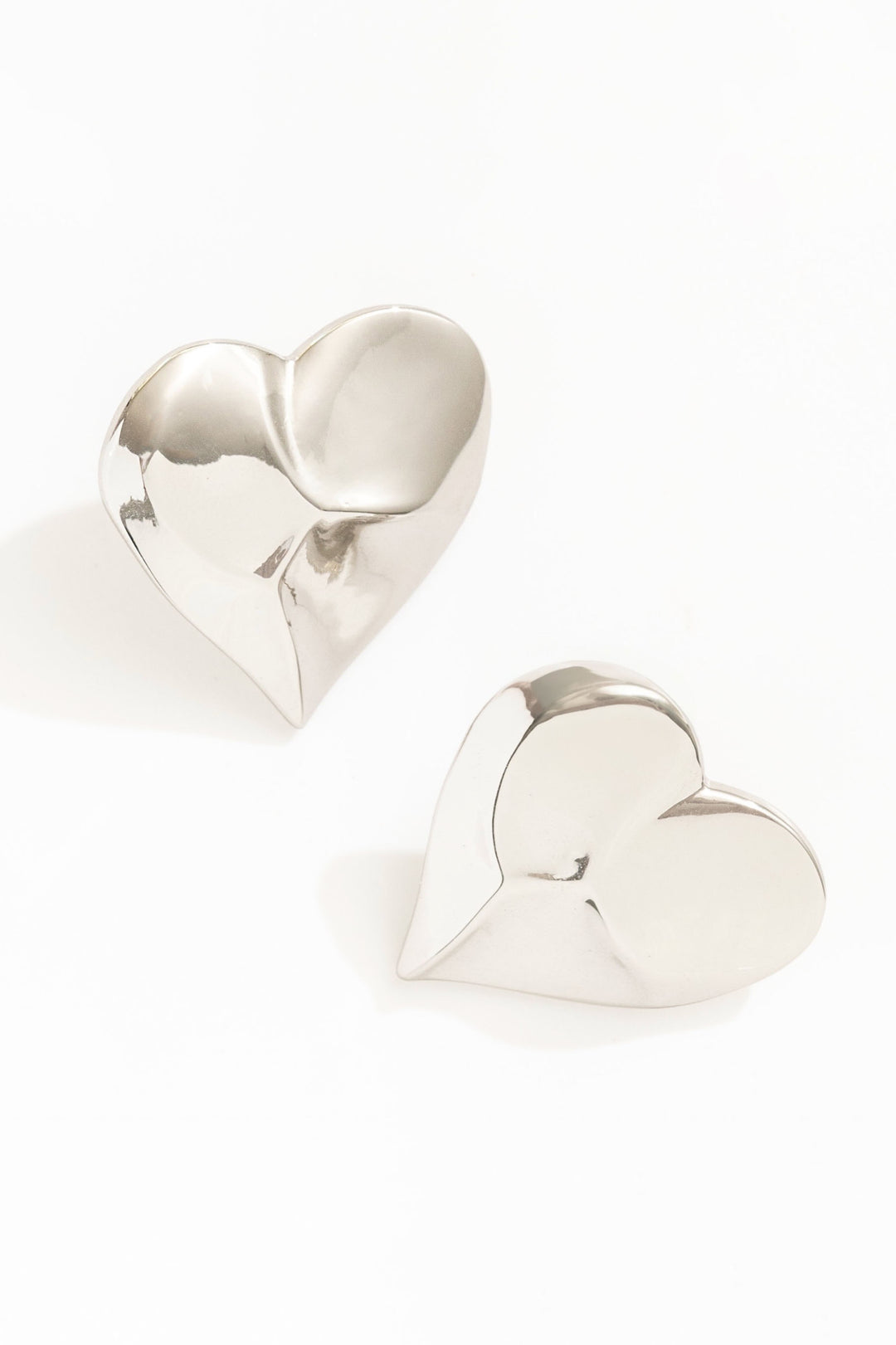 For Love and Lemons Cross Your Heart Stud Earrings - Silver