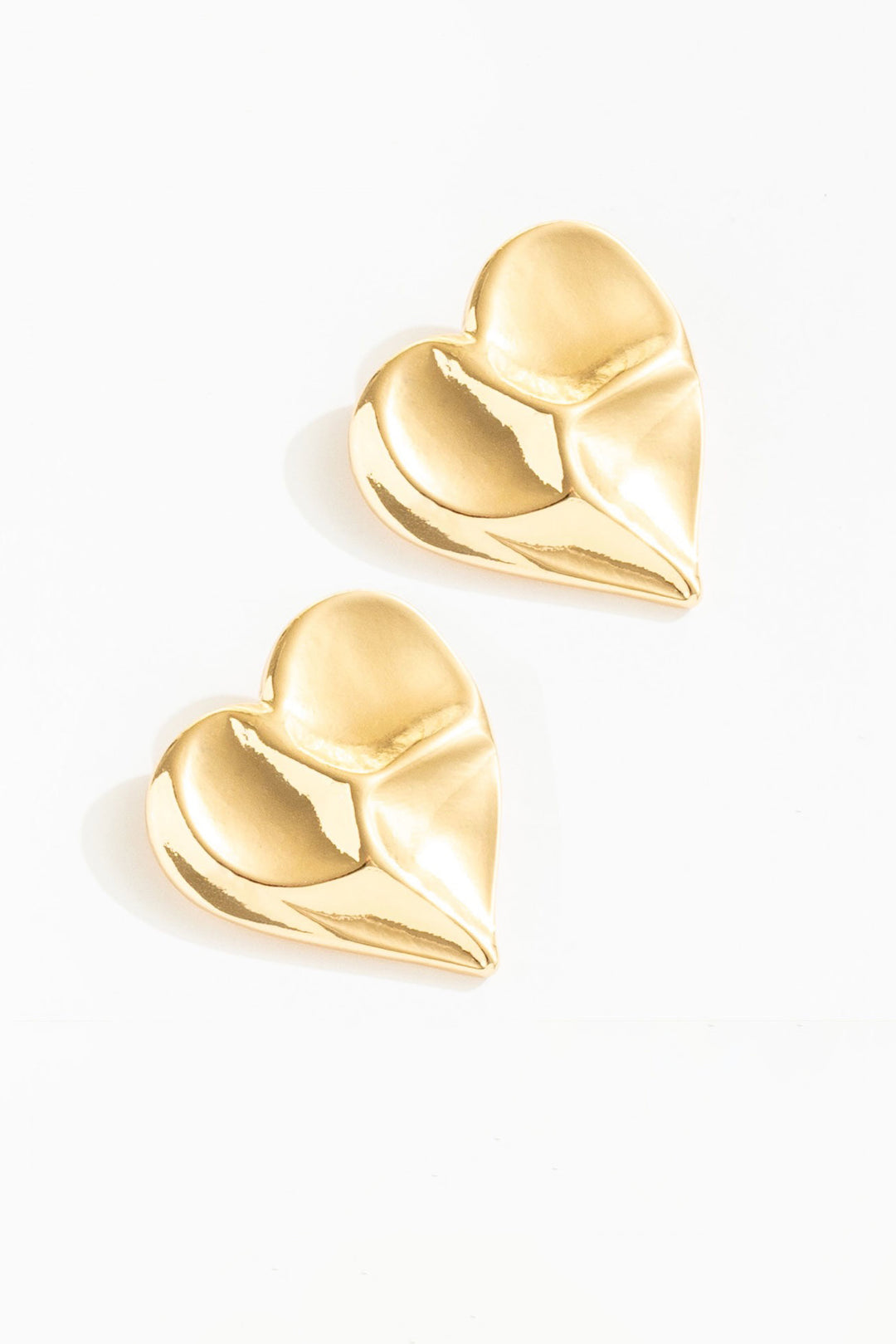 For Love and Lemons Cross Your Heart Stud Earrings - Gold