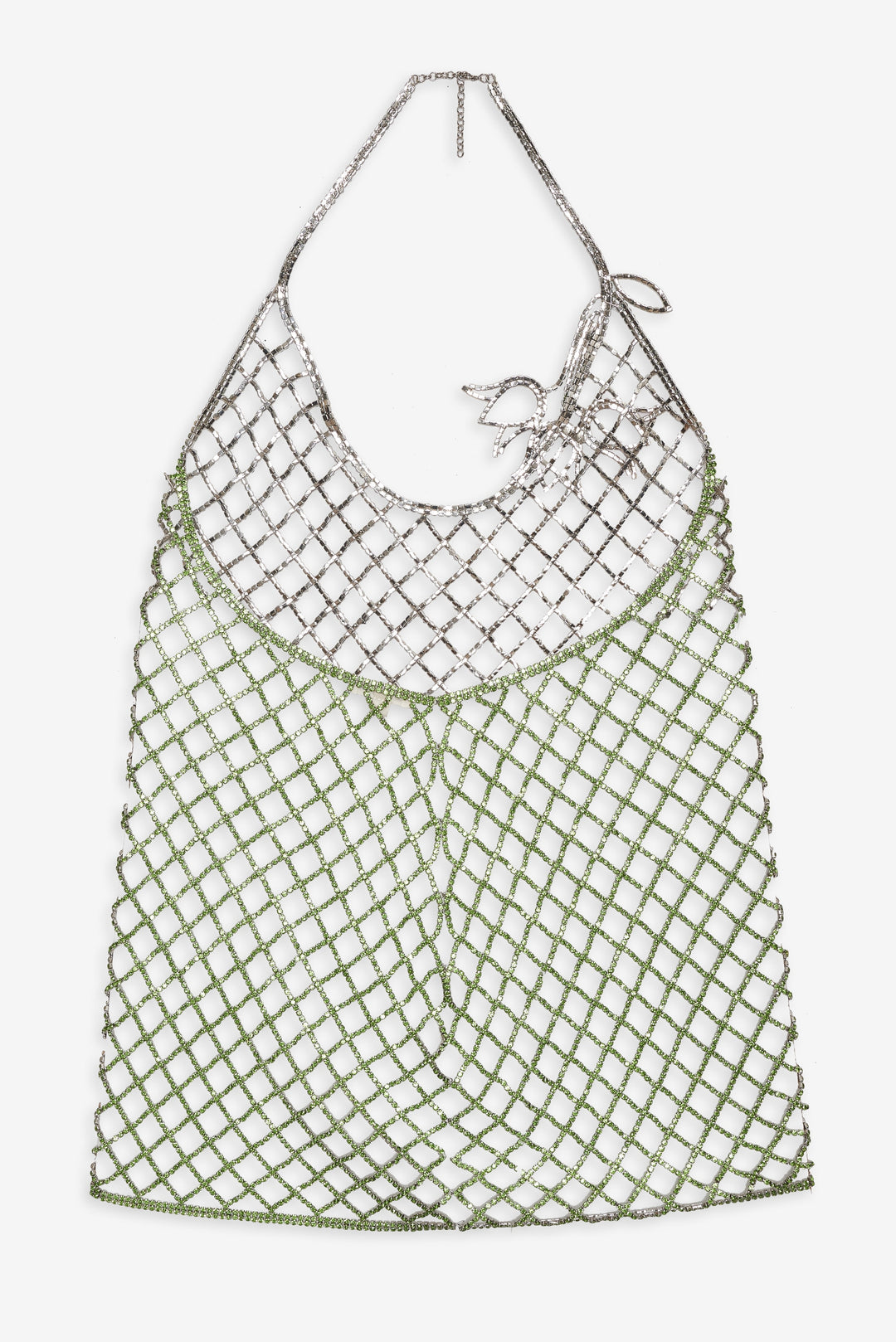 For Love and Lemons Tulip Grid Rhinestone Dress - Green