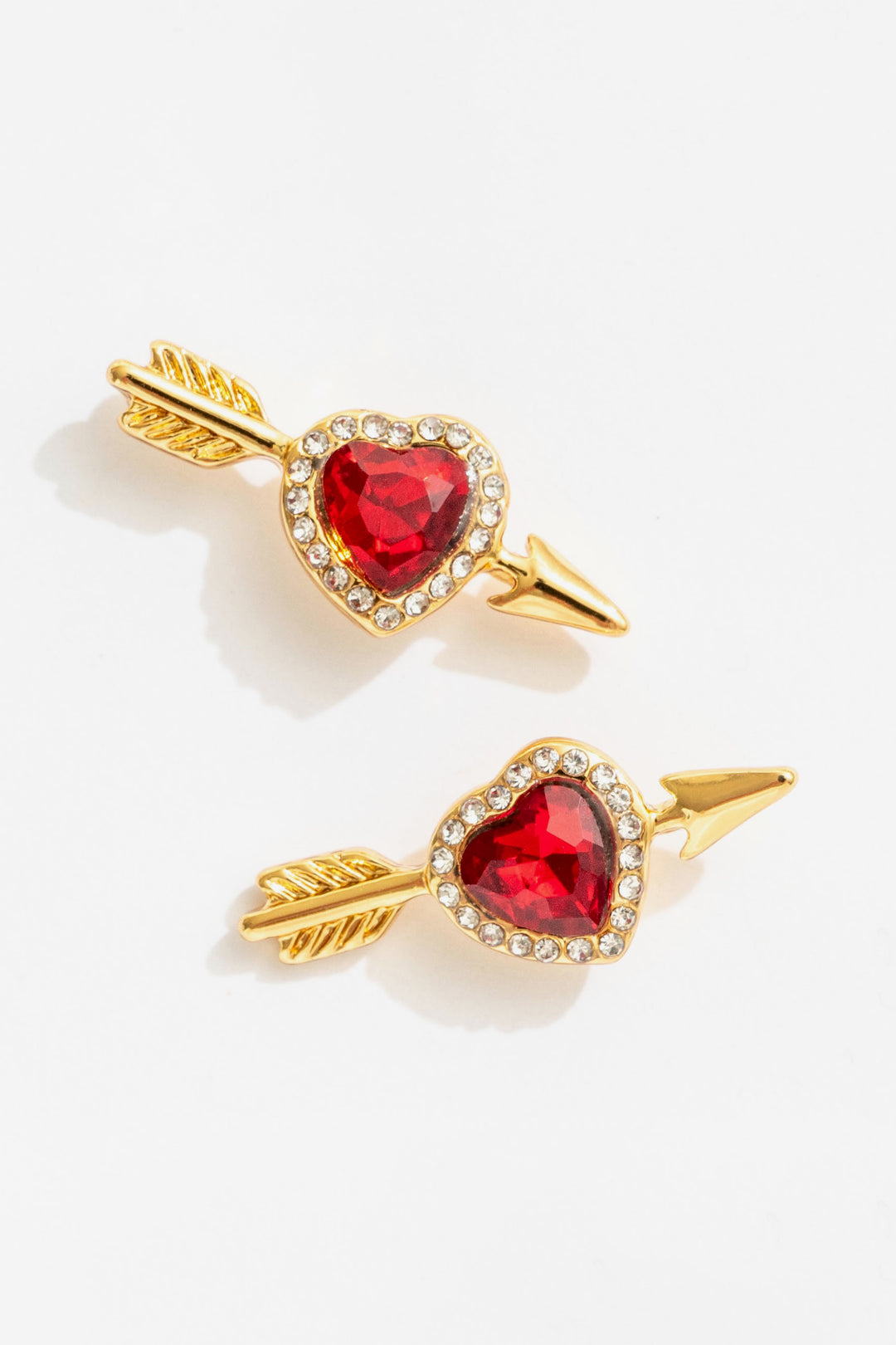 For Love and Lemons Cupid Heart Stud Earrings - Red
