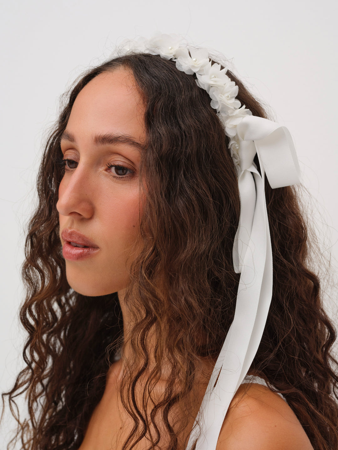 For Love and Lemons Addison Flower Crown - White