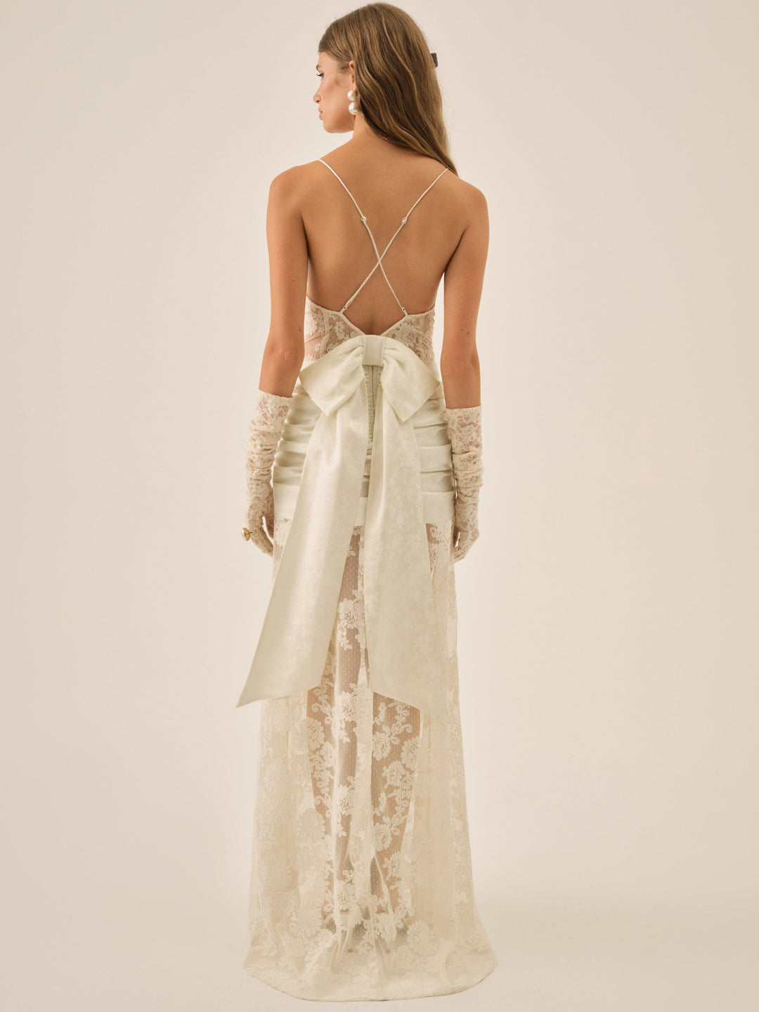 For Love and Lemons Daisy Lace Gown - Cream