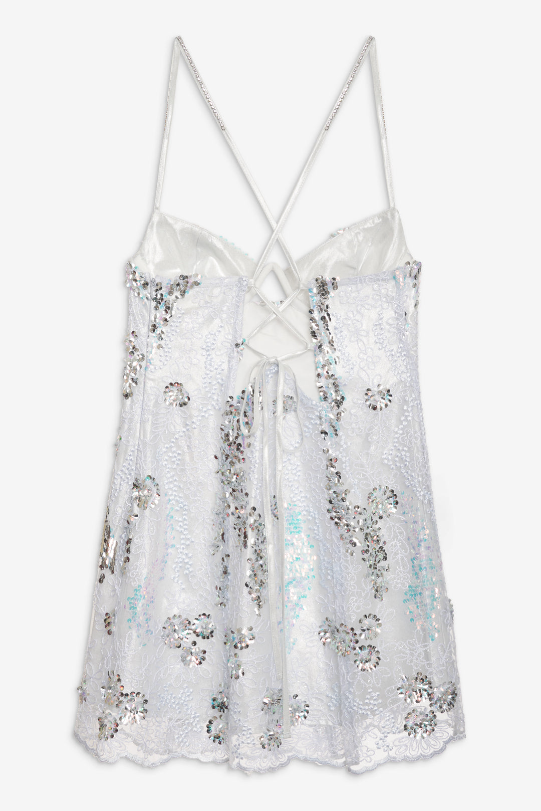 For Love and Lemons Opal Mini Dress - Silver