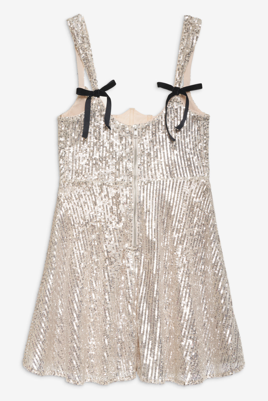 For Love and Lemons Candice Mini Dress - Silver