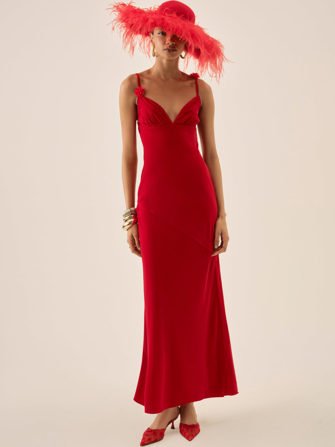For Love and Lemons Huda Maxi Dress - Red